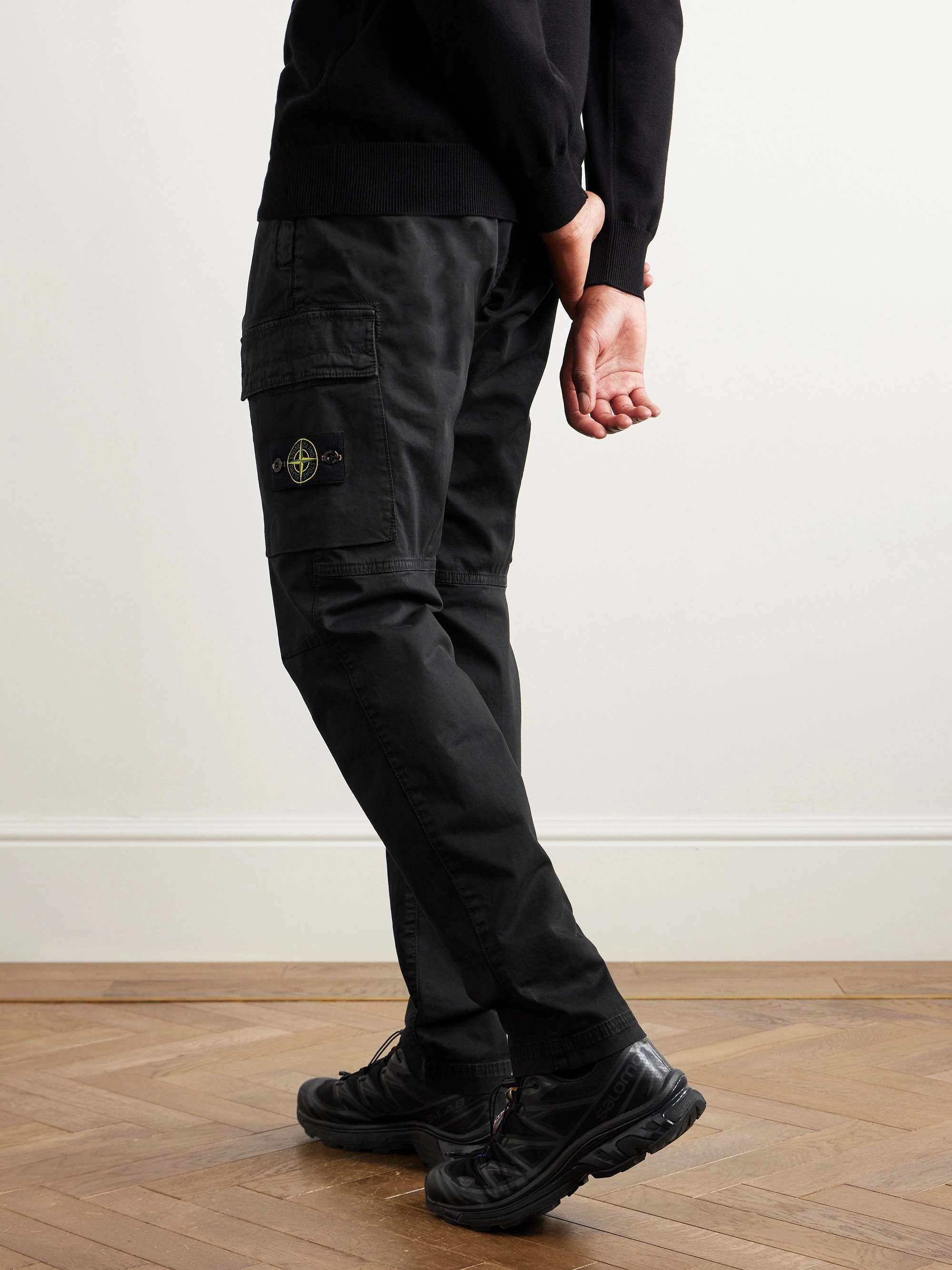 Tapered Stretch-Cotton Cargo Trousers view