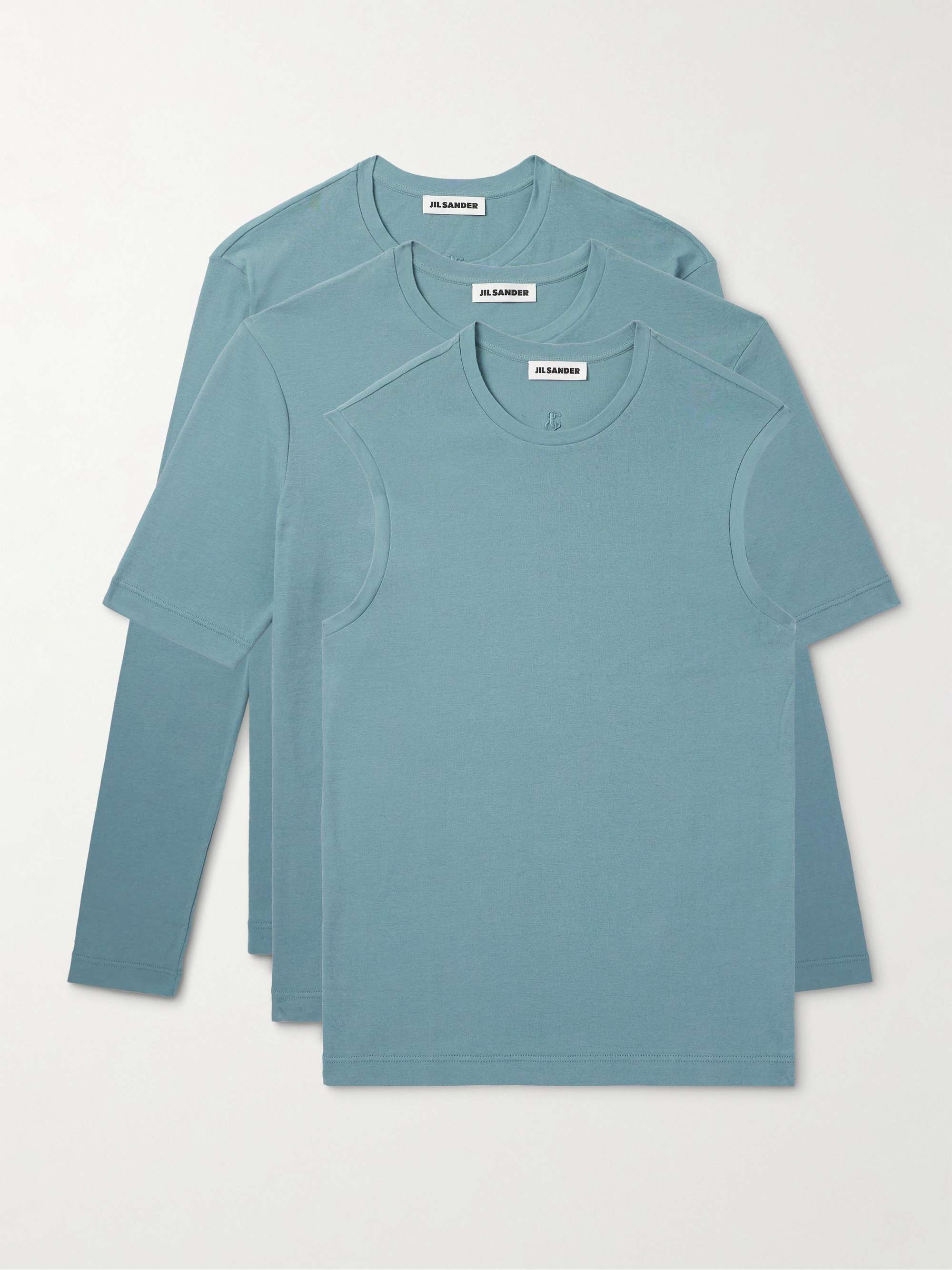 Pack of Three Slim-Fit Logo-Embroidered Cotton-Jersey Tops hero visual