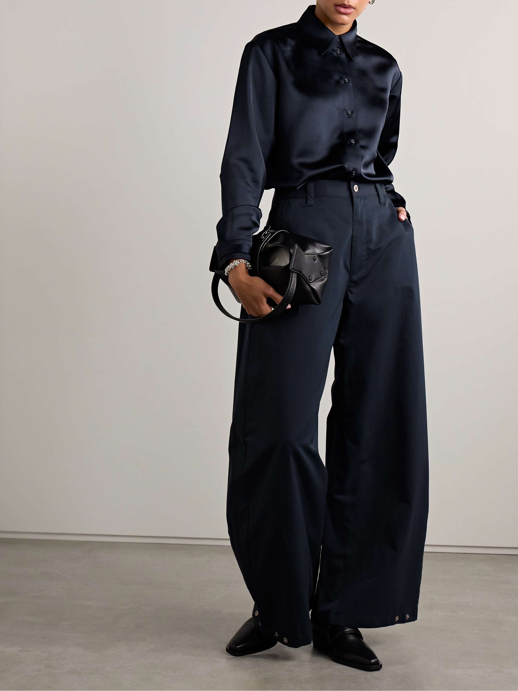 Raven satin-twill shirt view