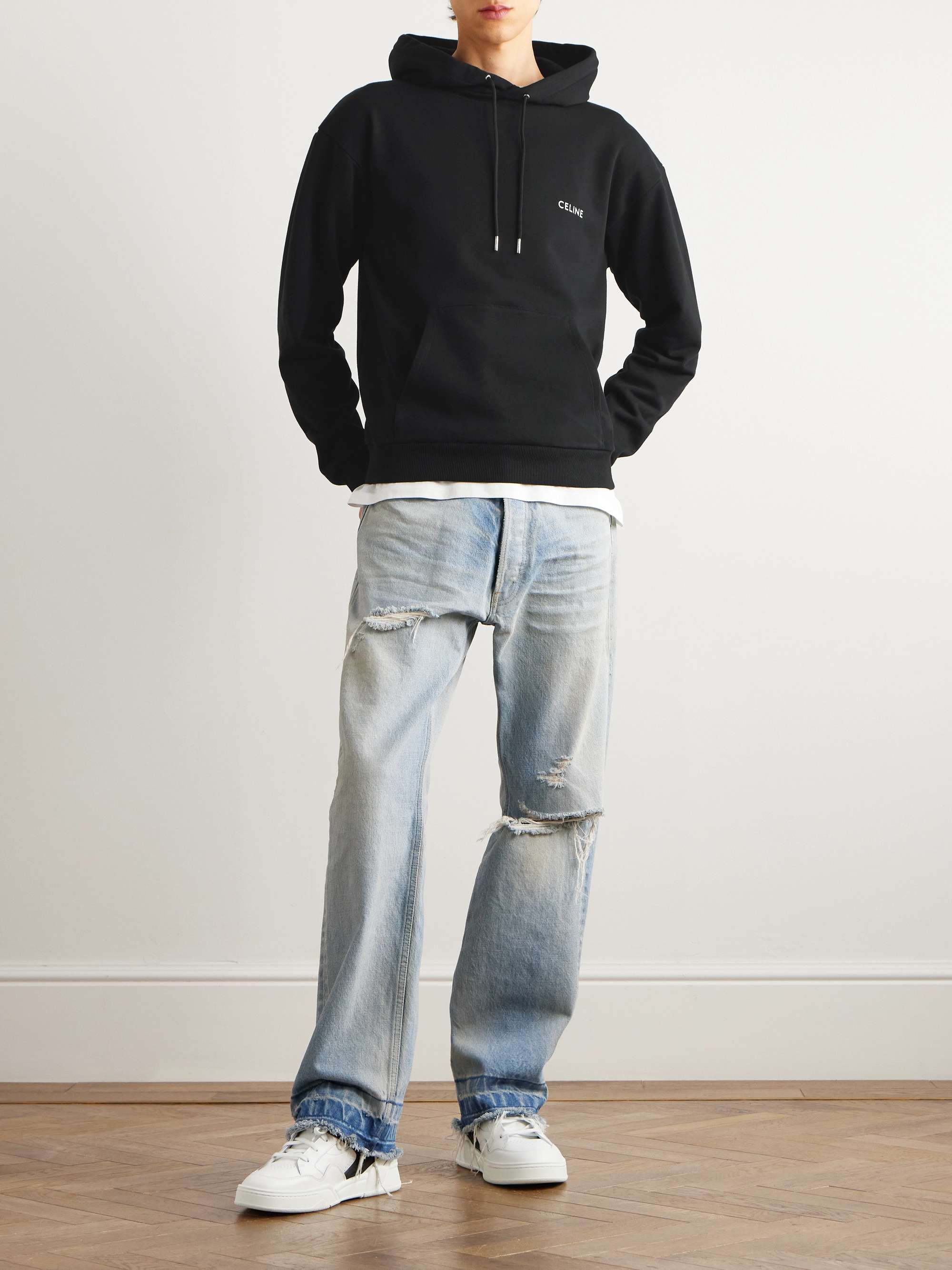 Logo-Print Stretch-Cotton Jersey Hoodie view