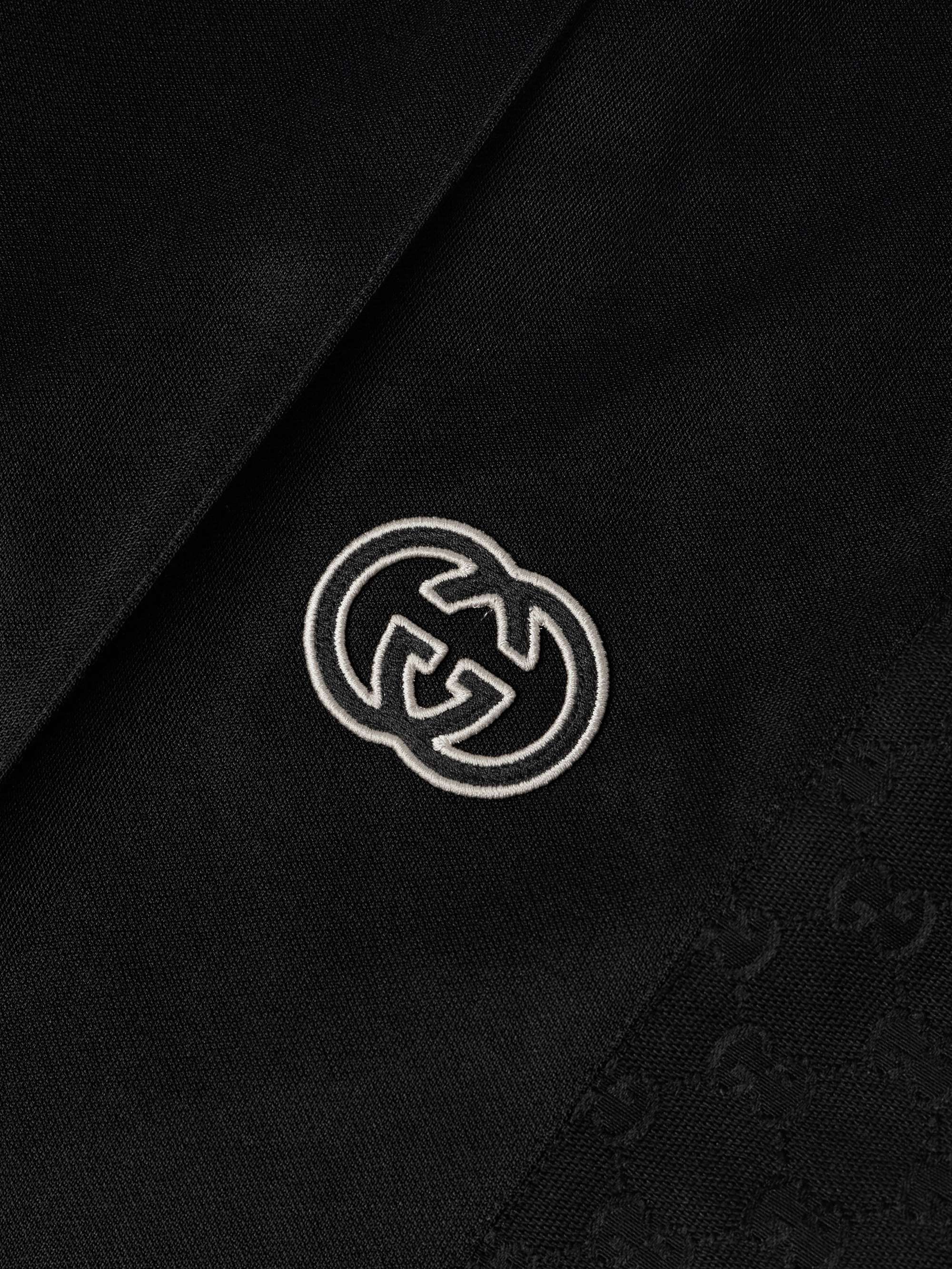 Wide-Leg Logo-Embroidered Monogrammed Tech-Jersey Sweatpants view