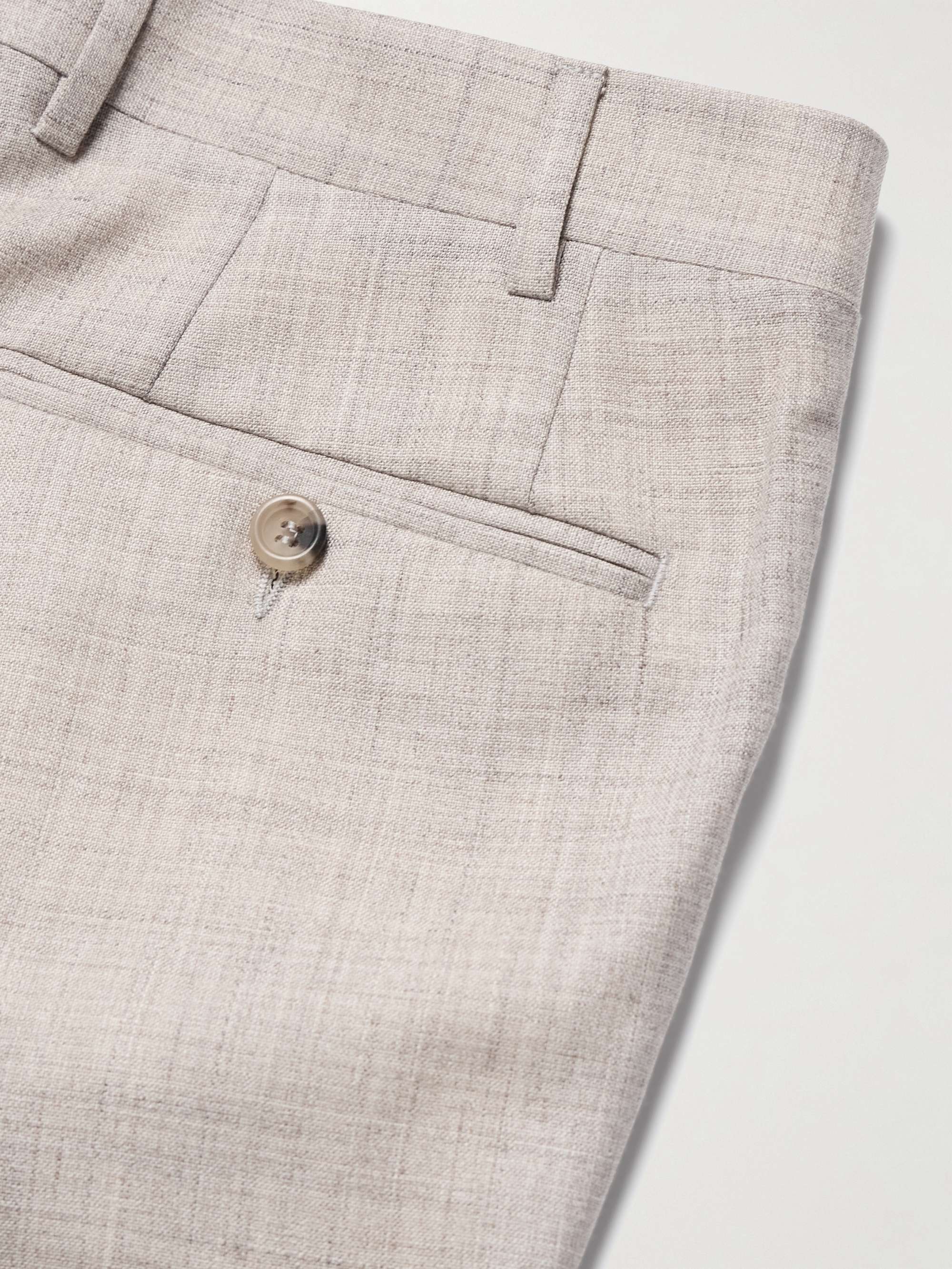 Wool, Silk and Linen-Blend Suit Trousers view