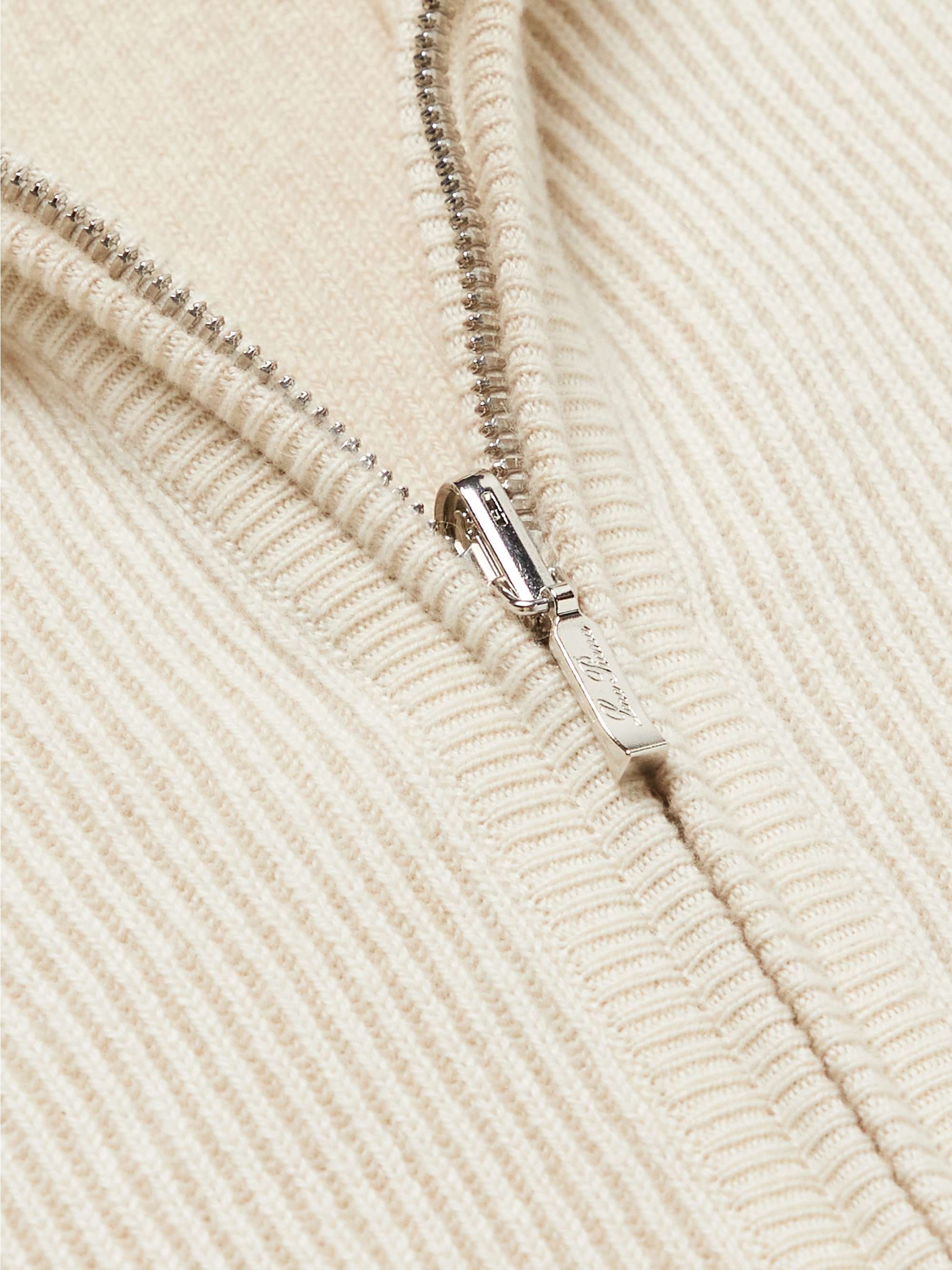 Ribbed Baby Cashmere Zip-Up Sweater view
