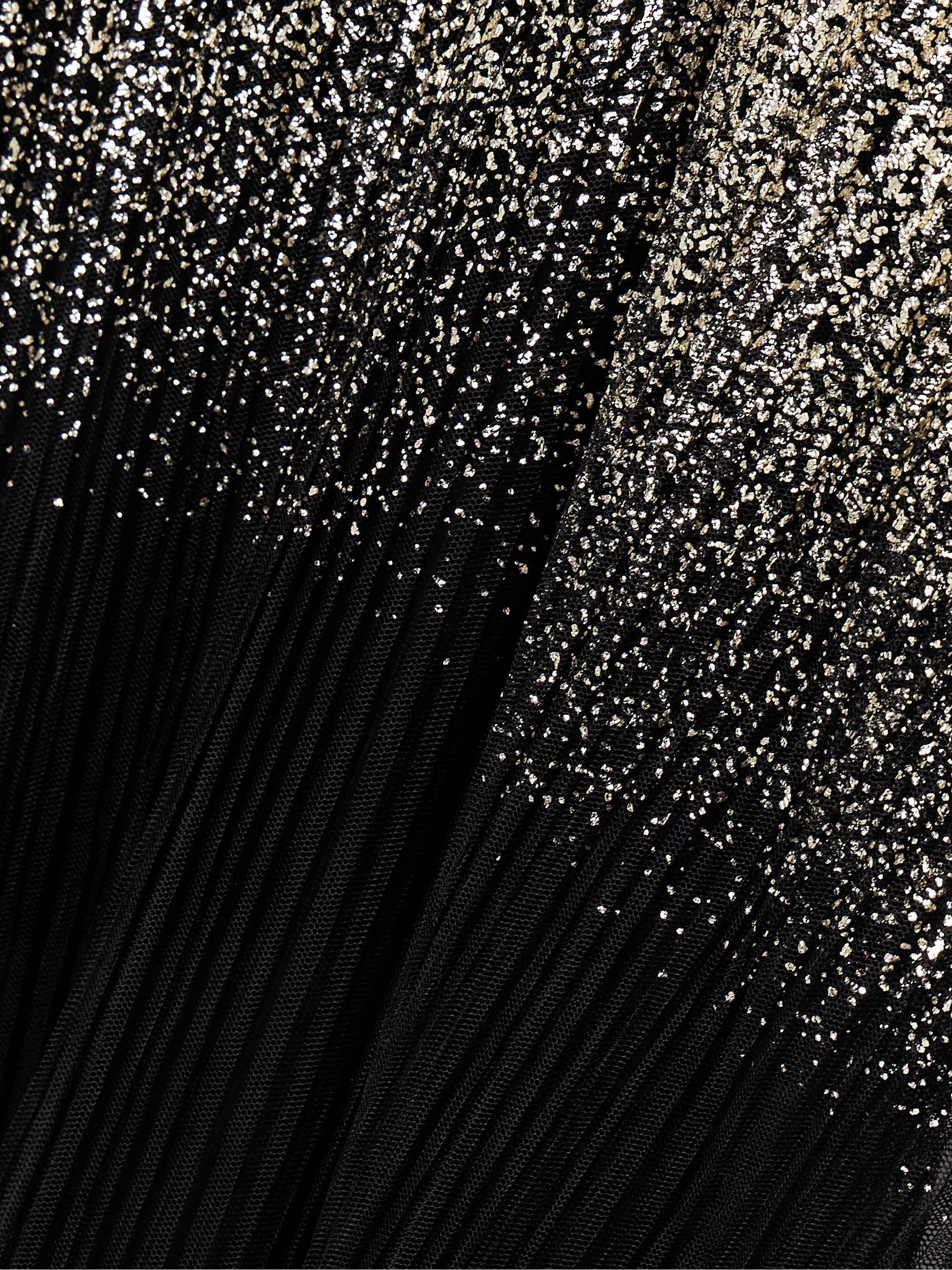 Metallic plissé-tulle gown view