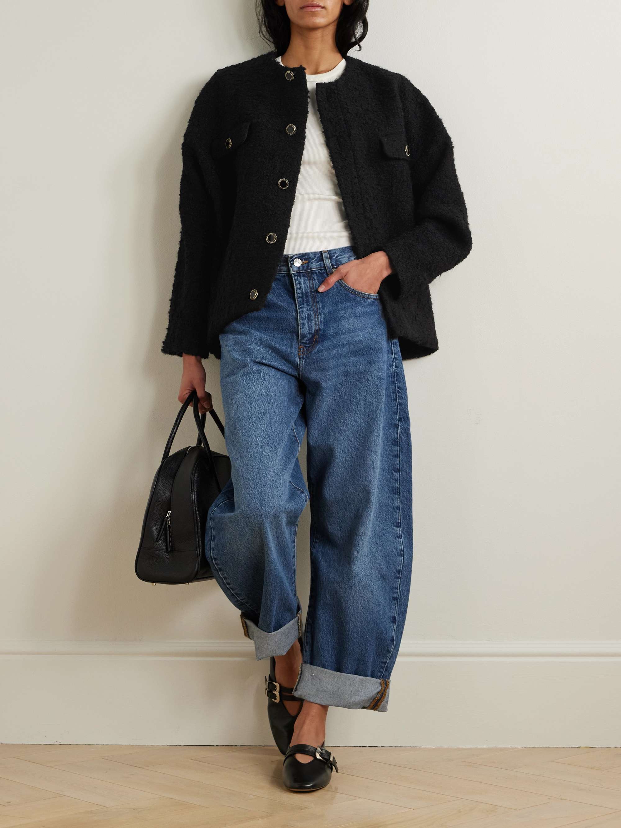 Cocoon oversized cotton-blend bouclé jacket view