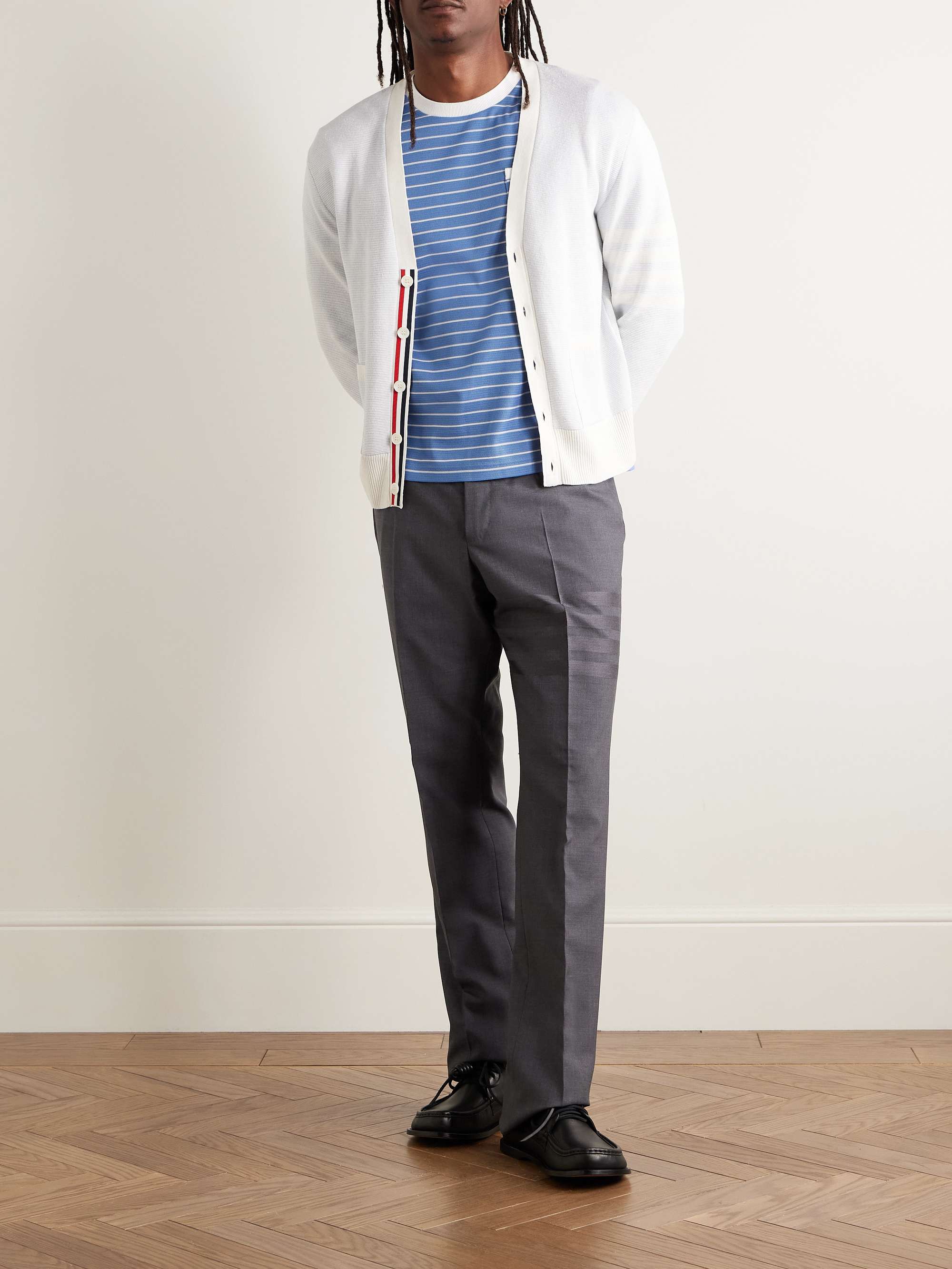 Logo-Appliquéd Striped Cotton-Jersey T-Shirt view
