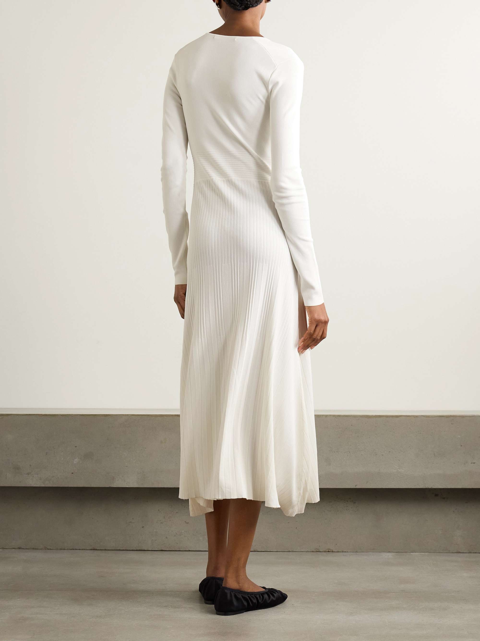 Ribbed-knit midi dress view