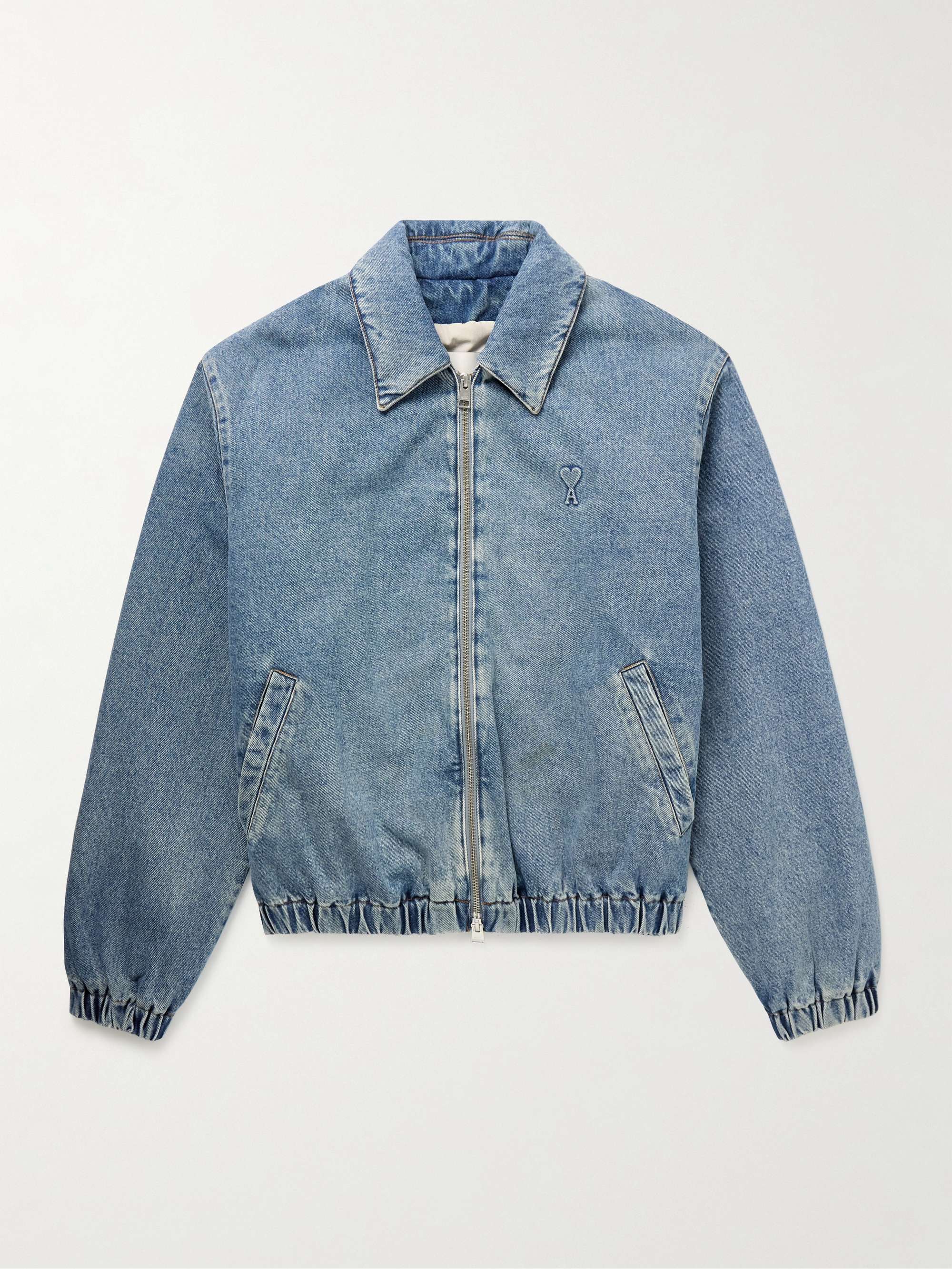 ADC Padded Logo-Embossed Denim Bomber Jacket hero visual