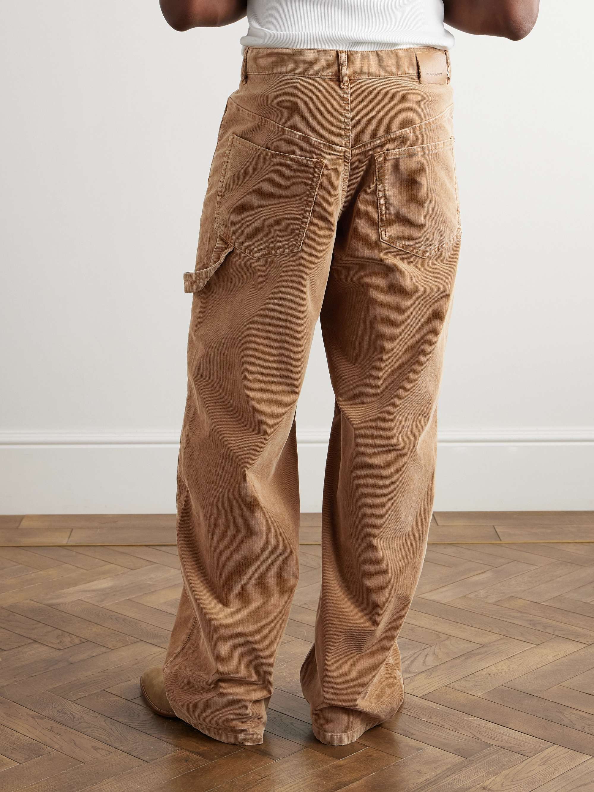 Lorson Wide-Leg Double-Knee Cotton-Blend Corduroy Trousers view
