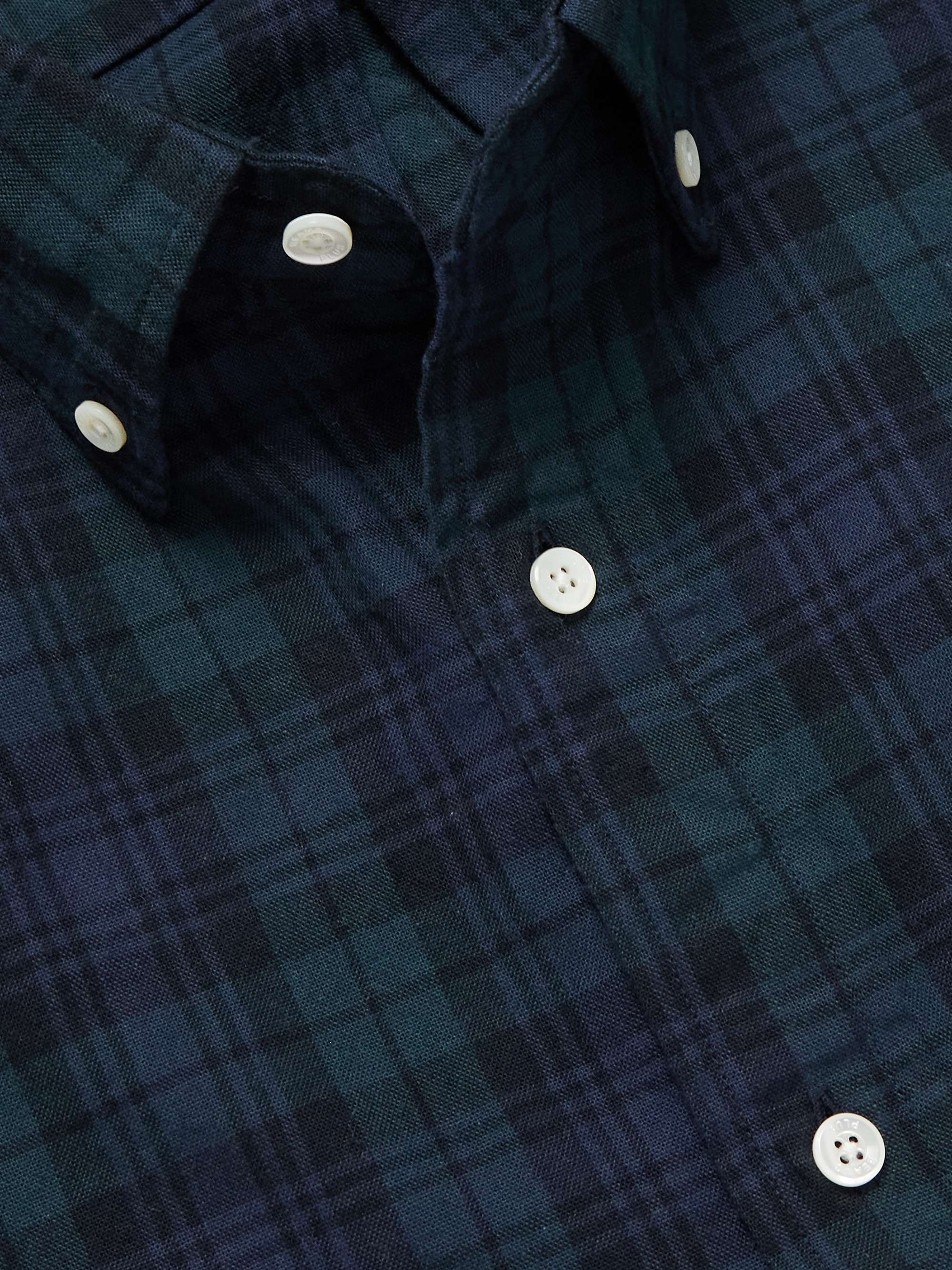 Button-Down Collar Checked Cotton Shirt view