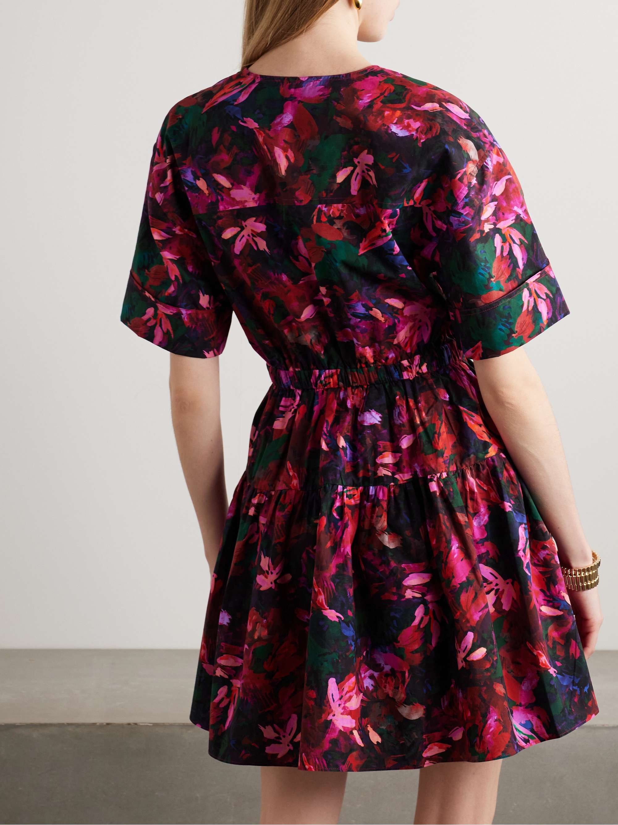 Nadira floral-print cotton-poplin mini dress view