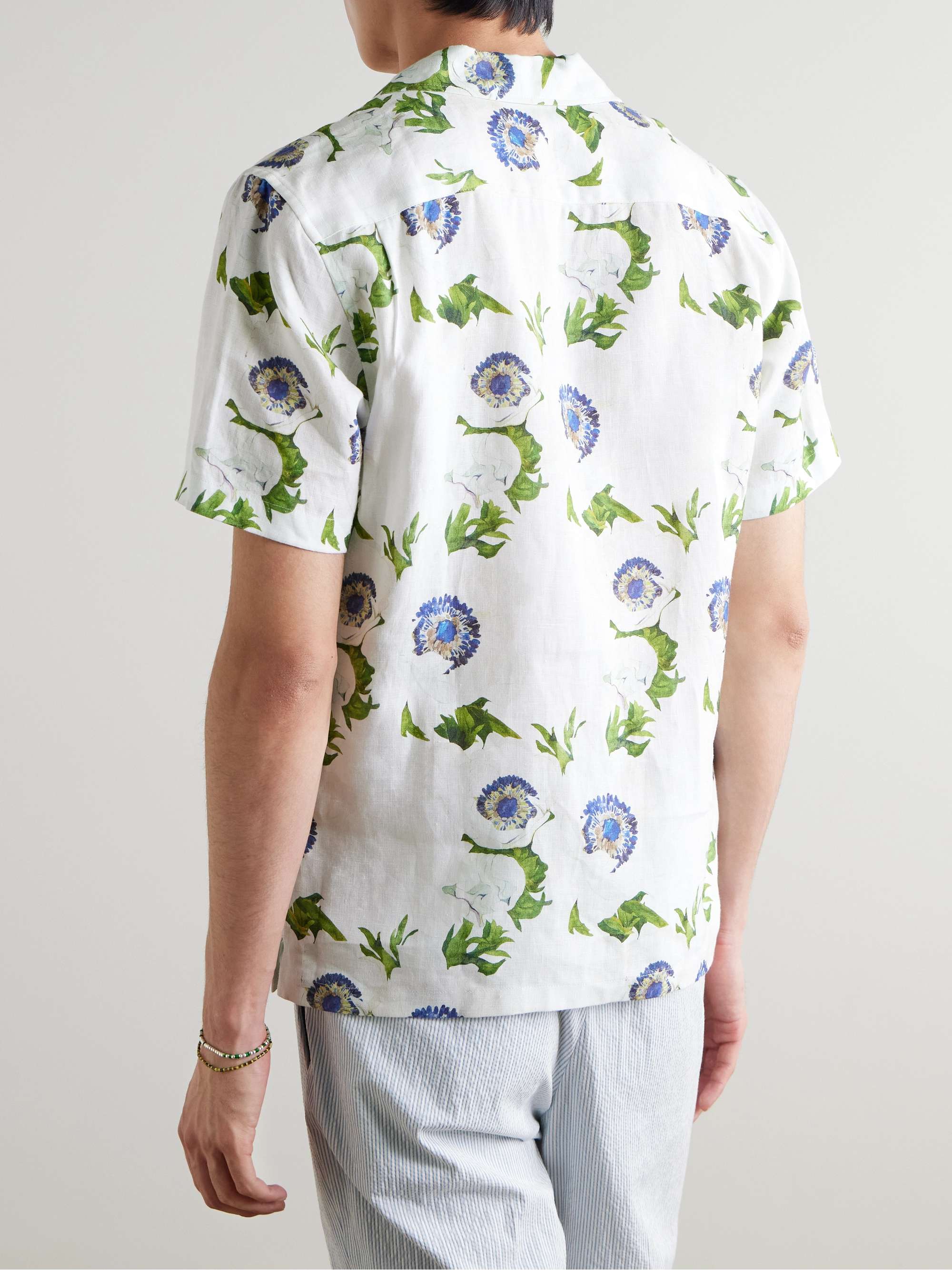 Maitan Camp-Collar Floral-Print Linen Shirt view