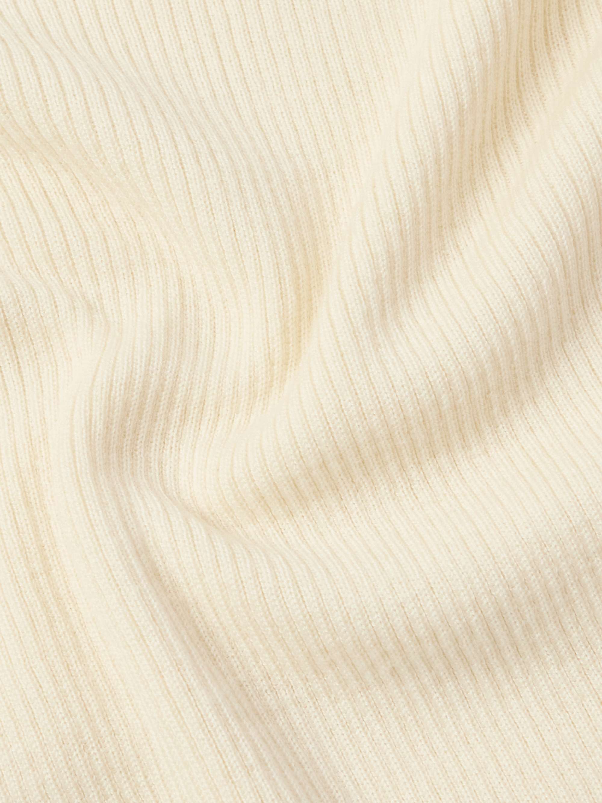 Slim-Fit Ribbed Wool, Silk and Cashmere-Blend Rollneck Sweater view