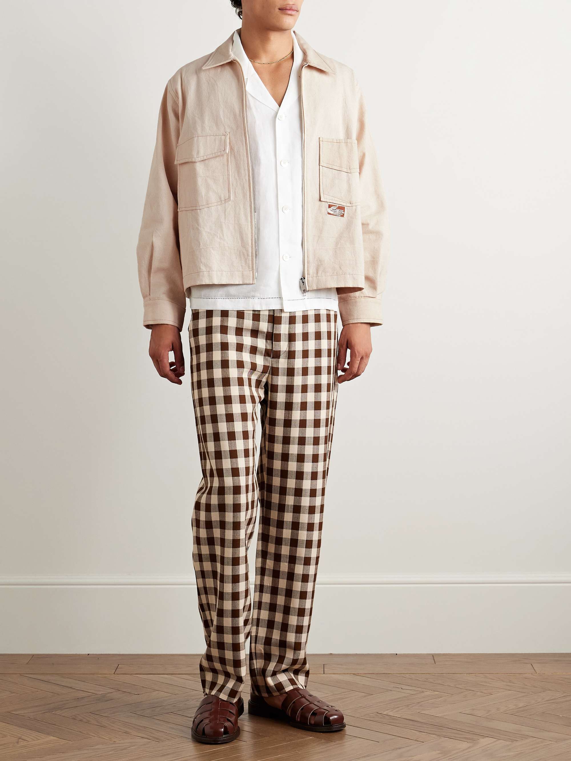 555 Appliquéd Organic Cotton-Canvas Zip-Up Shirt Jacket view