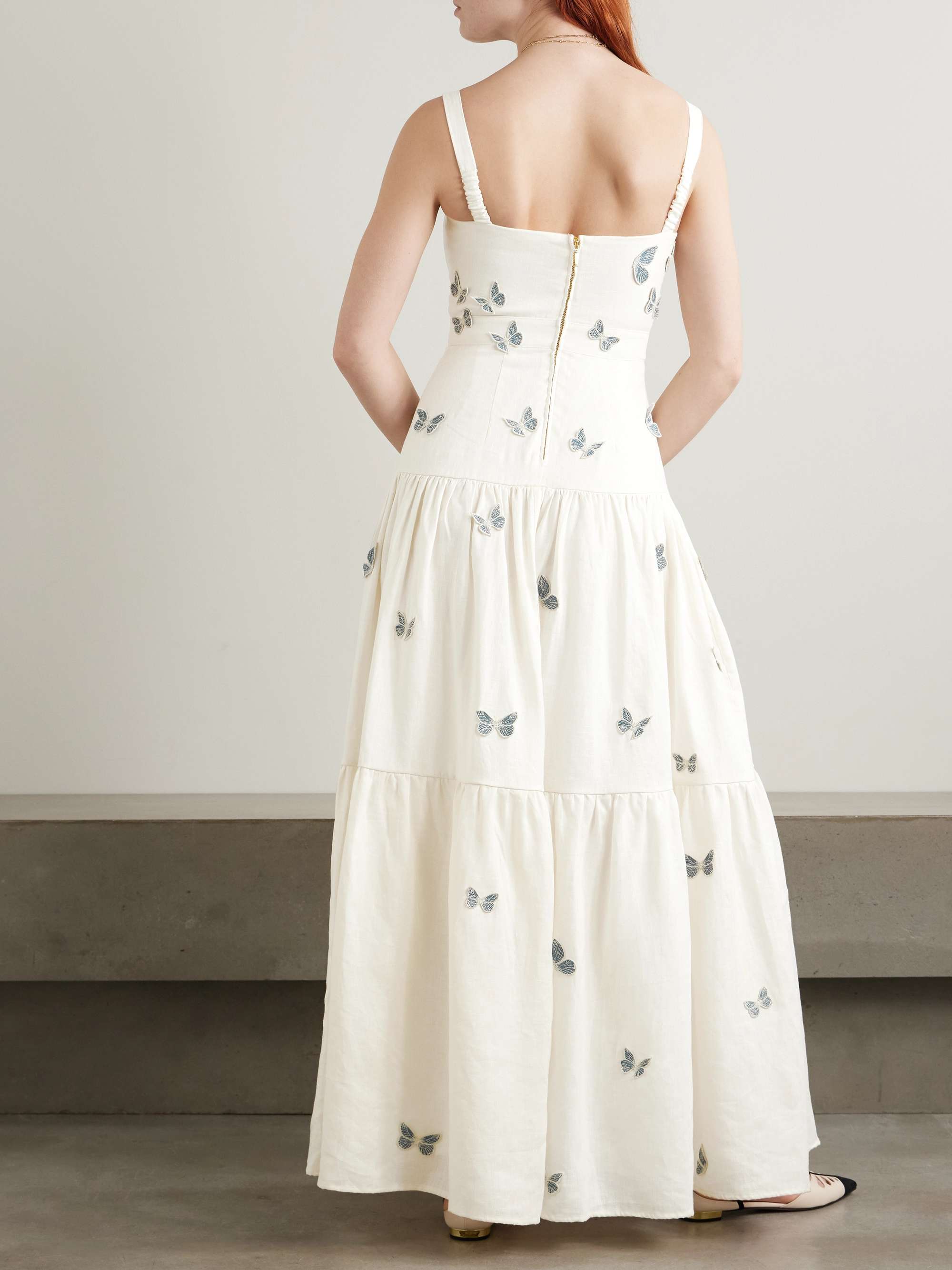 Lima Lymanopoda appliquéd tiered linen maxi dress view