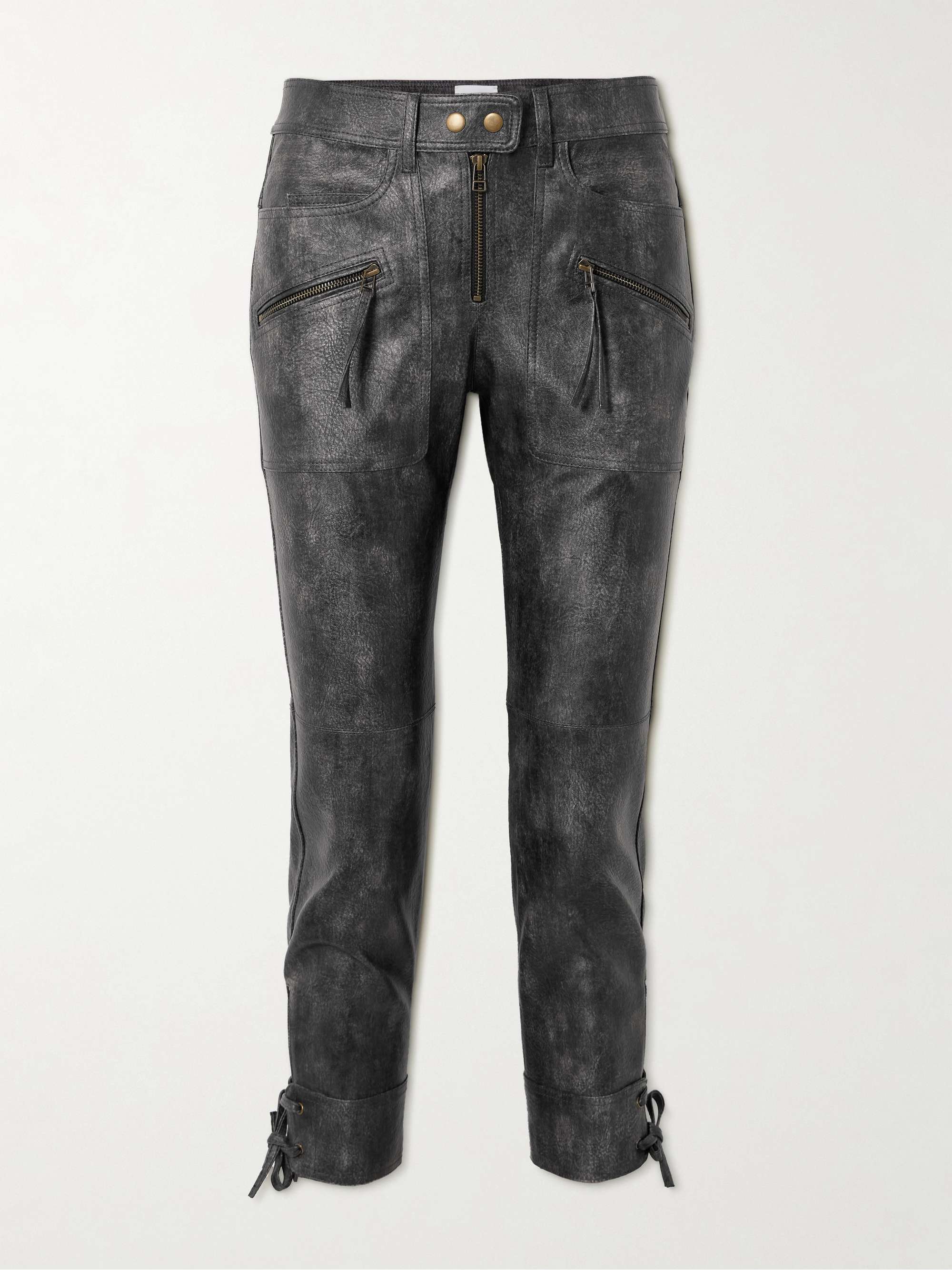Cindy lace-up cropped straight-leg pants hero visual