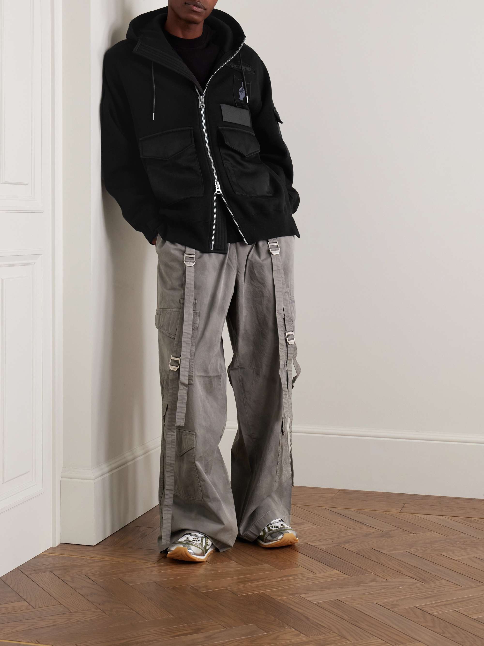 + Spiewak + Mark Gonzales Titan Cloth-Trimmed Appliquéd Cotton-Jersey Hoodie view
