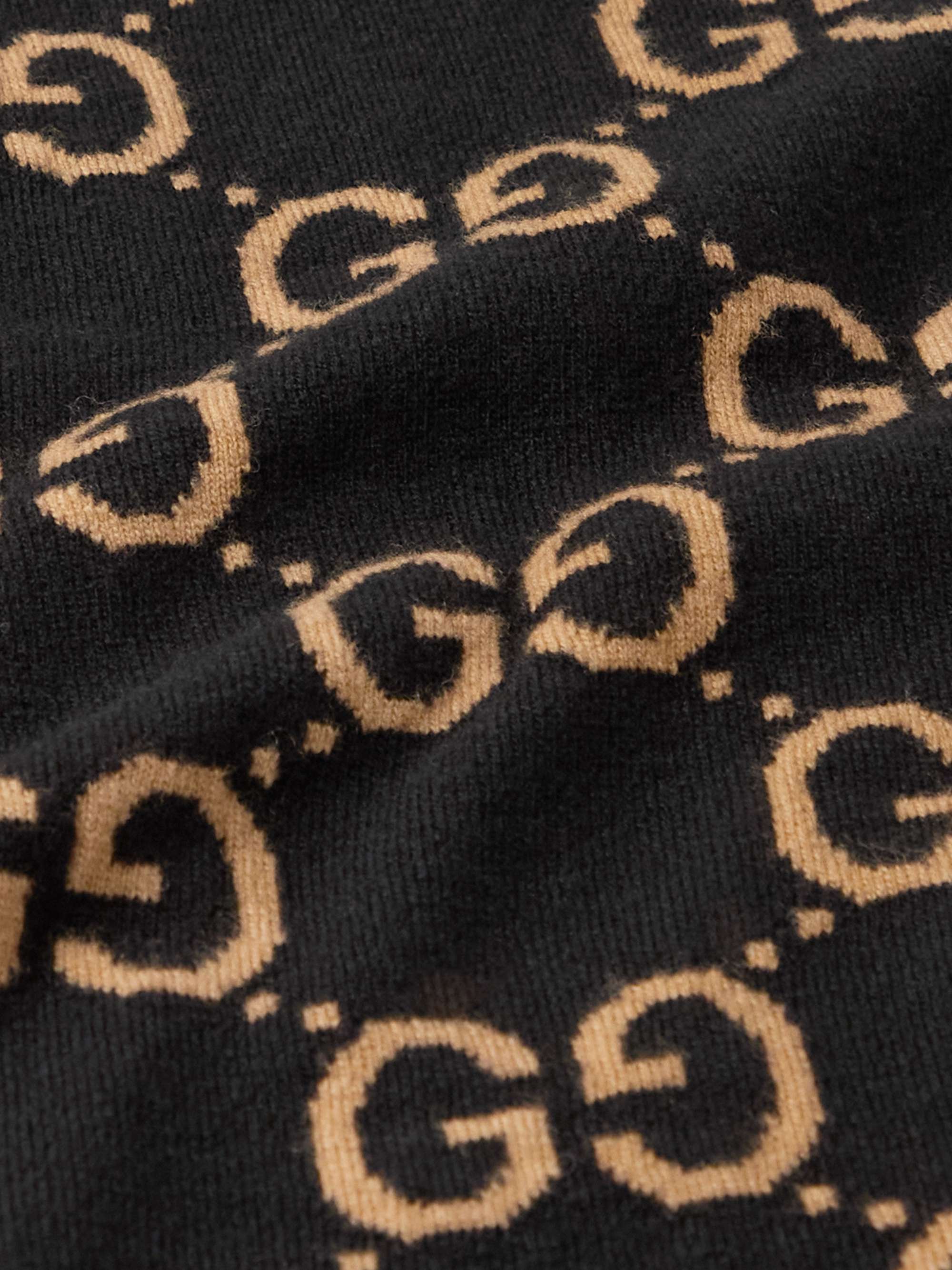 Monogrammed Wool-Jacquard Cardigan view