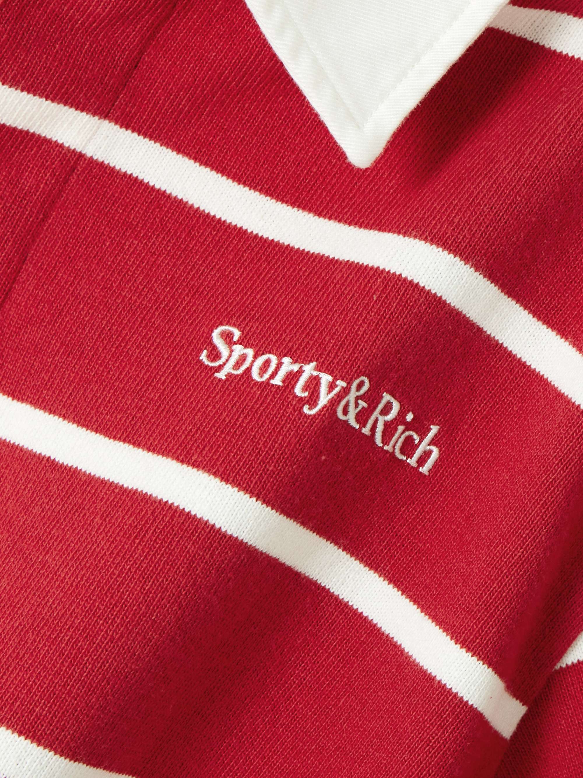 Serif Rugby logo-embroidered striped cotton-jersey polo shirt view