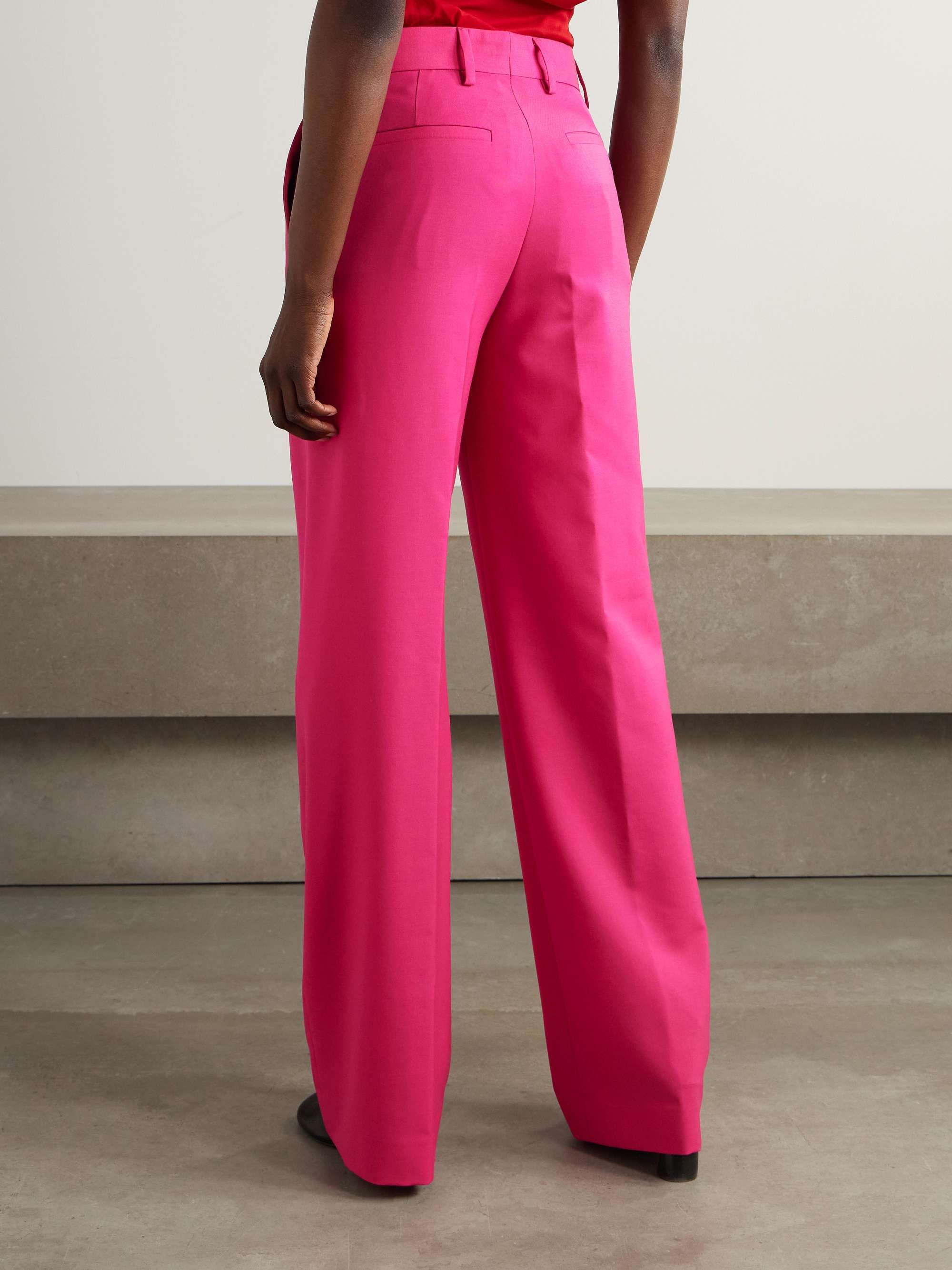 Wool and mohair-blend twill straight-leg pants view