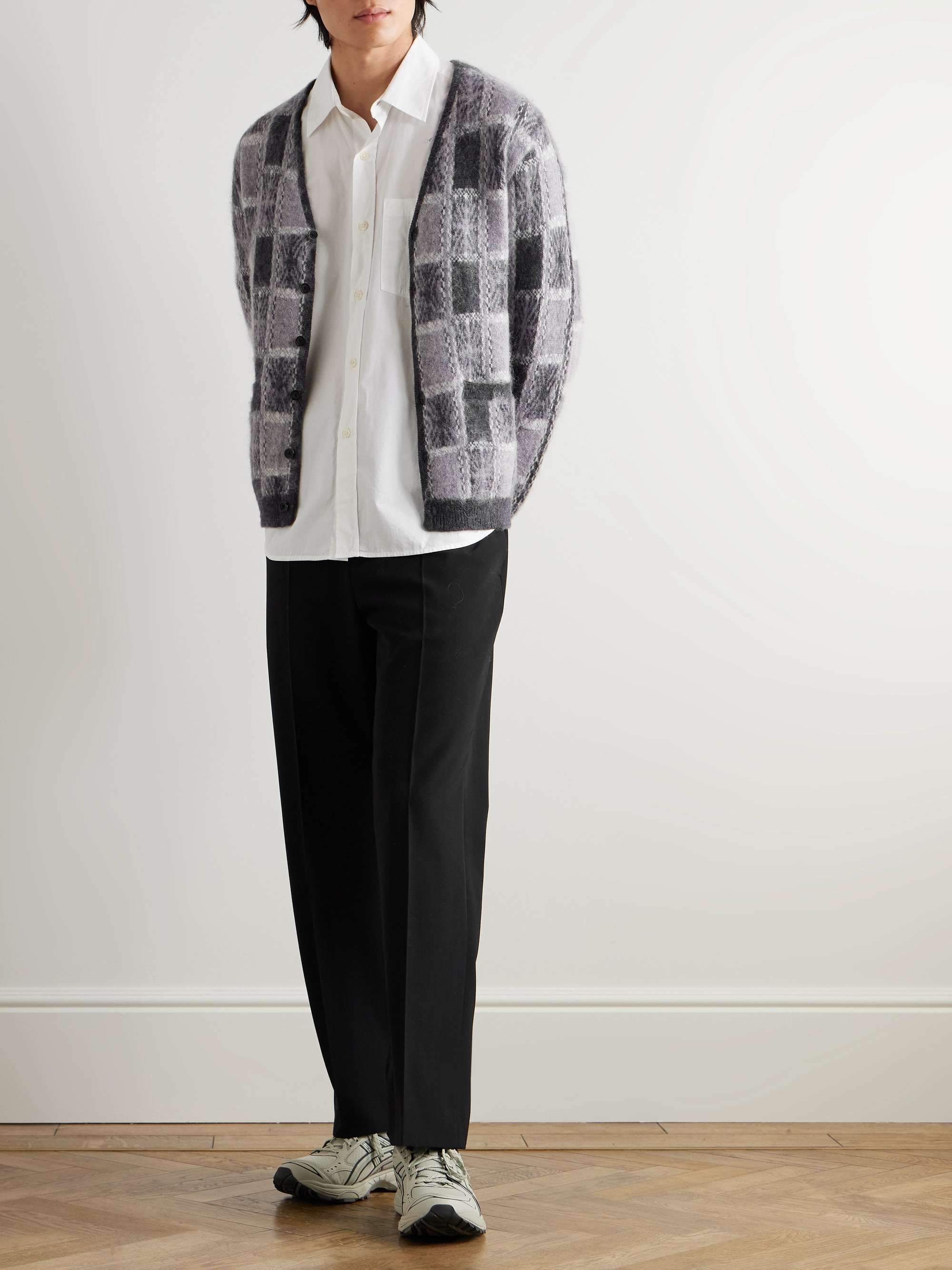 Brushed Checked Jacquard Cardigan view