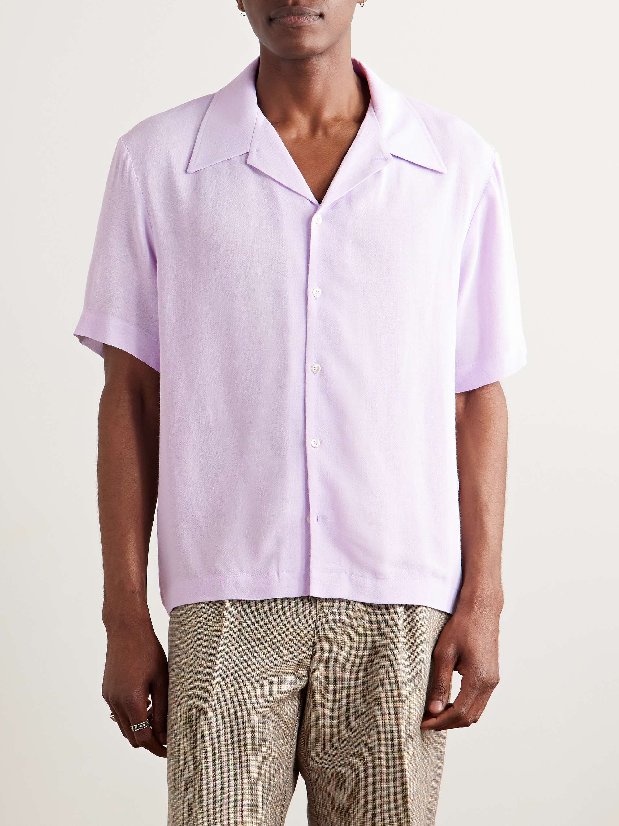 Noam Convertible-Collar Voile Shirt view