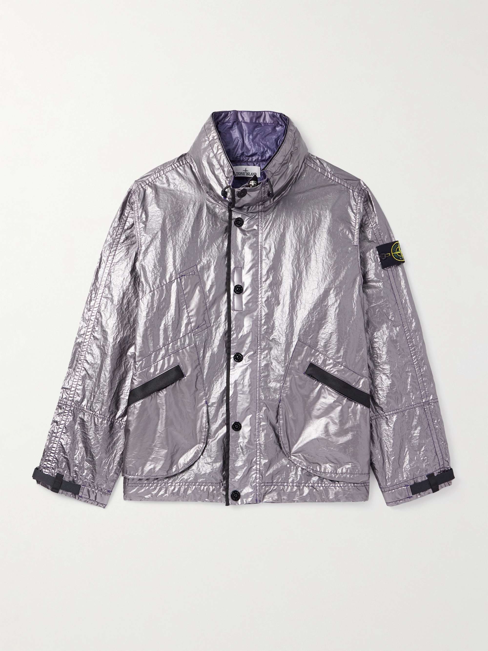 Garment-Dyed Metallic Crinkled-Shell Jacket hero visual