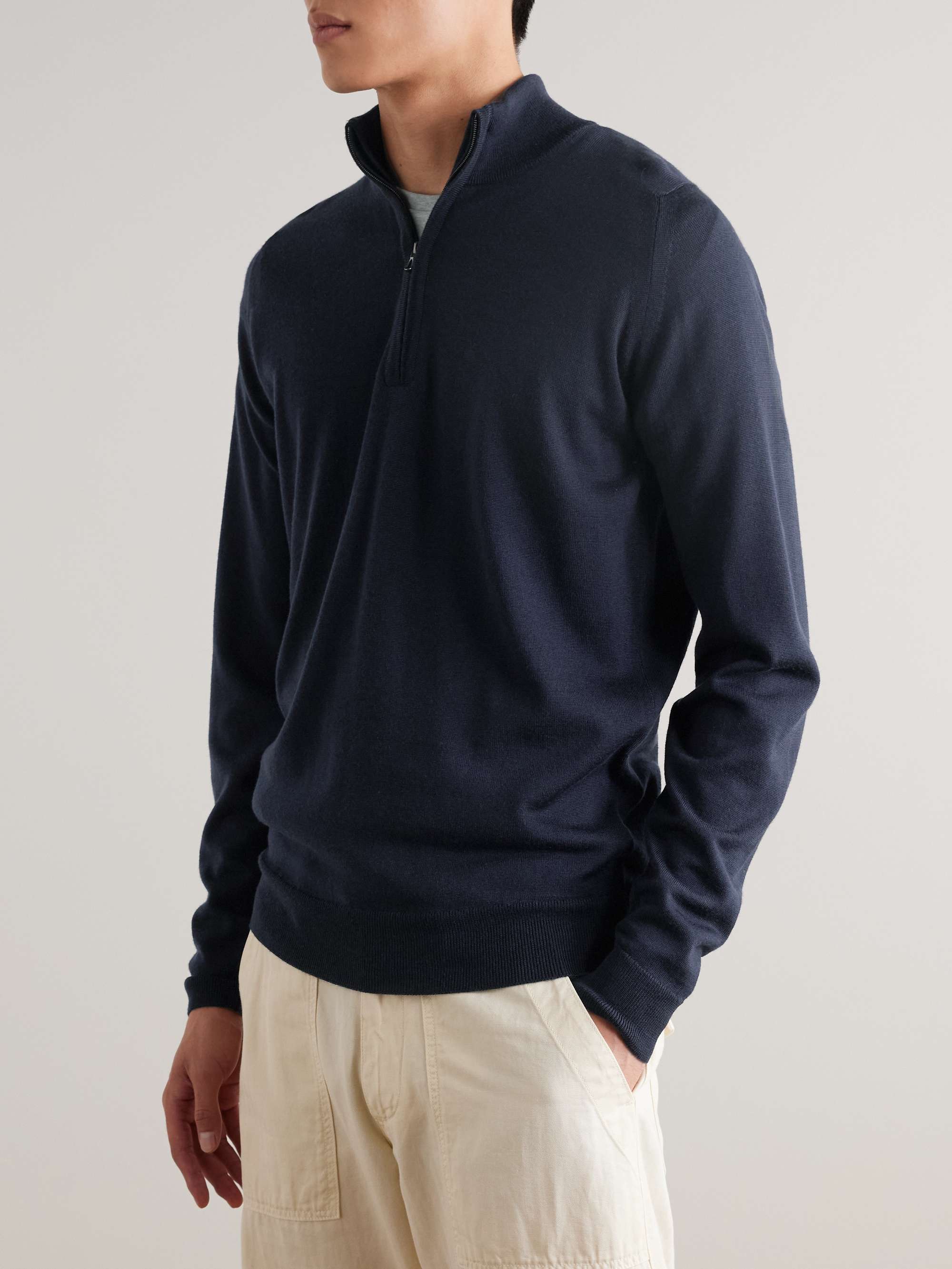 Tapton Slim-Fit Merino Wool Half-Zip Sweater view