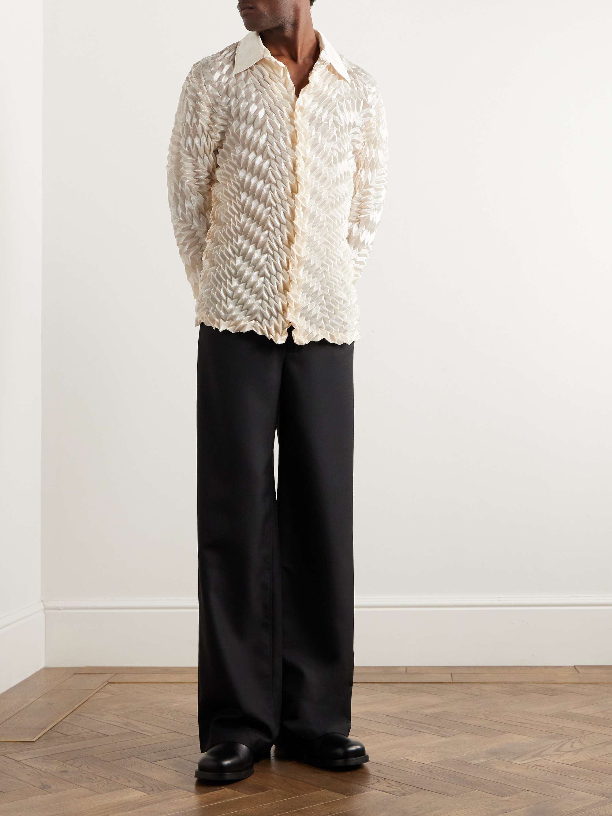 Jiro Wide-Leg Wool-Blend Twill Trousers view
