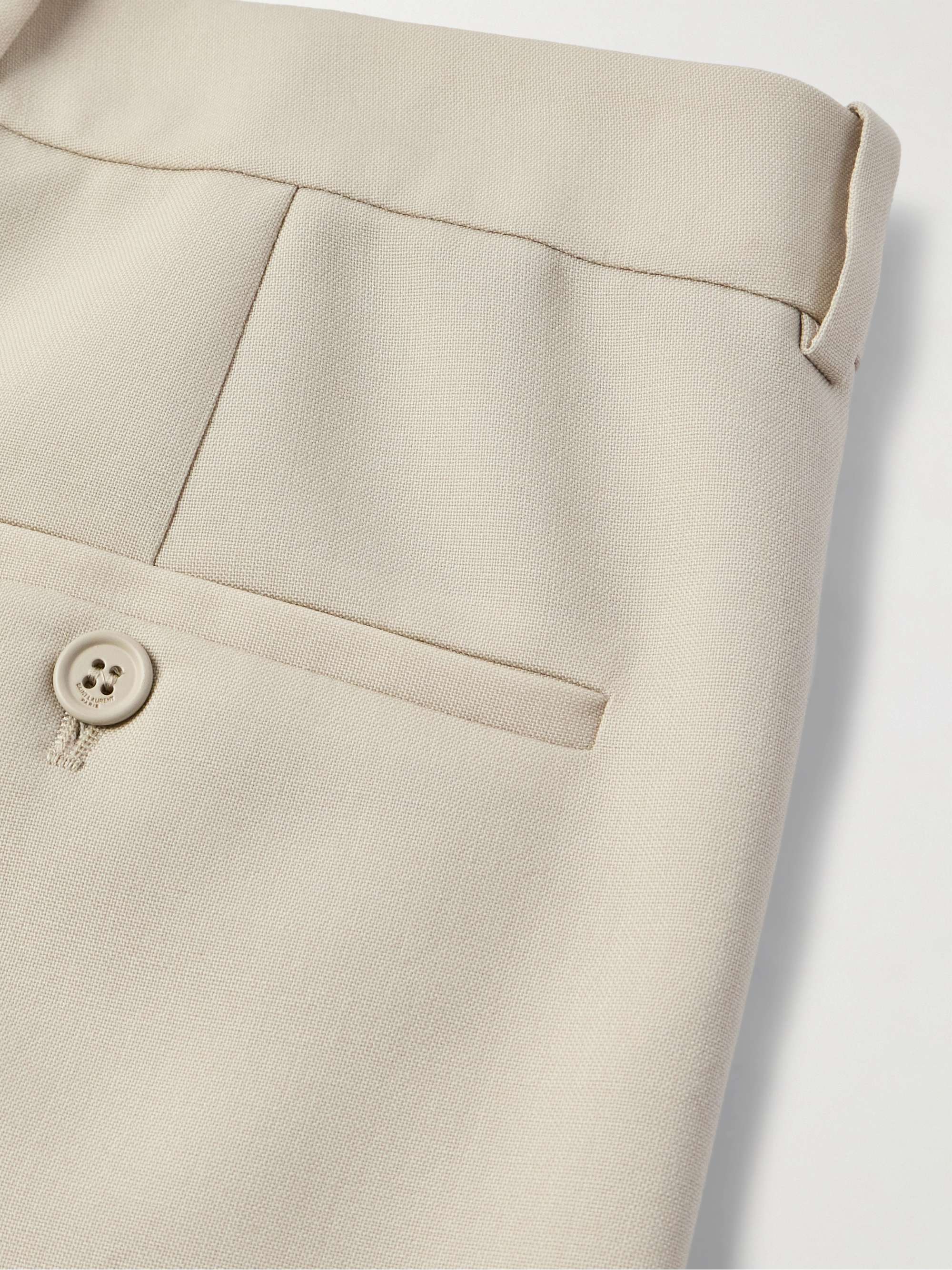 Tapered Pleated Grain de Poudre Wool Trousers view