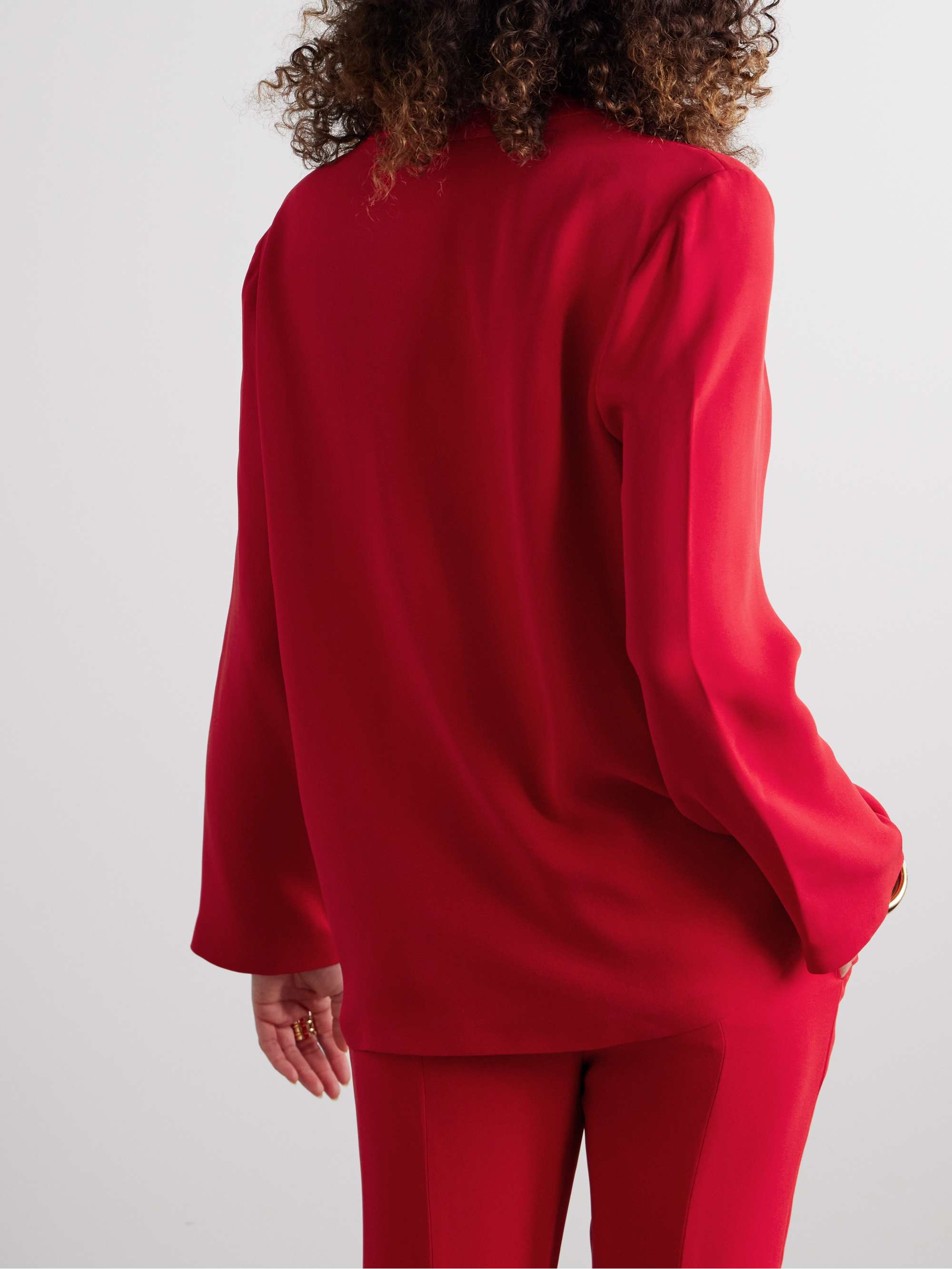Embellished silk crepe de chine blouse view