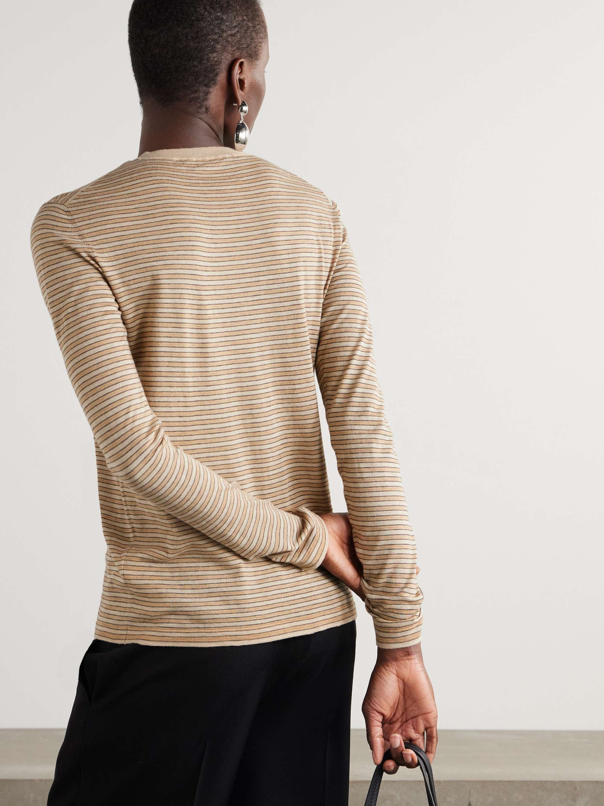 Juhi striped cotton and cashmere-blend jersey T-shirt view
