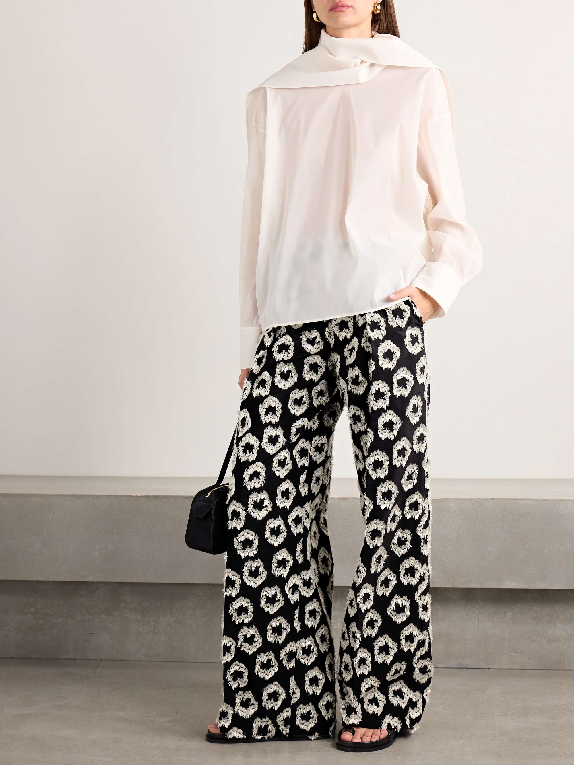 Cai pleated recycled fil coupé faille wide-leg pants view