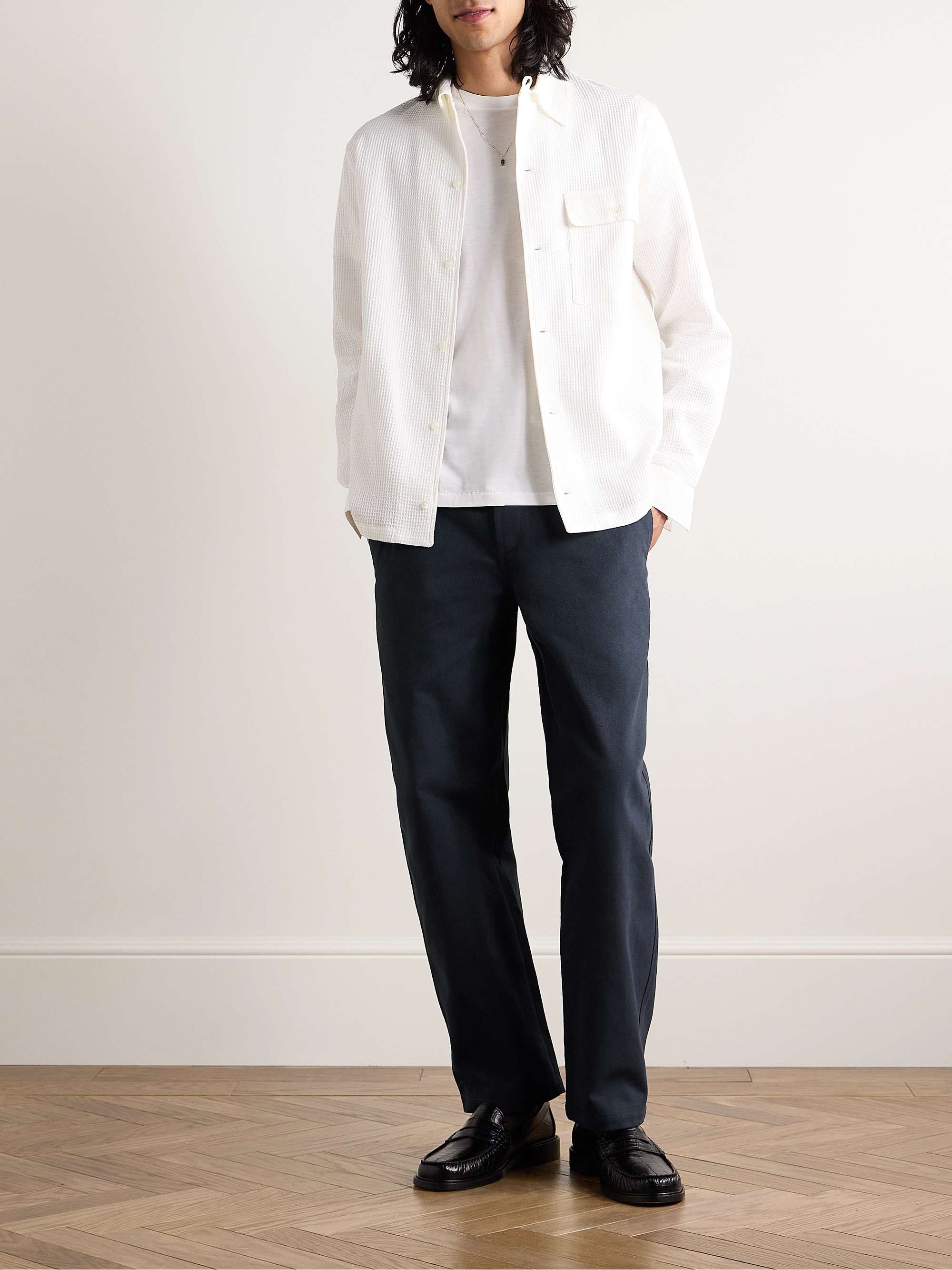 Balloon Barrel-Leg Cotton-Drill Trousers view
