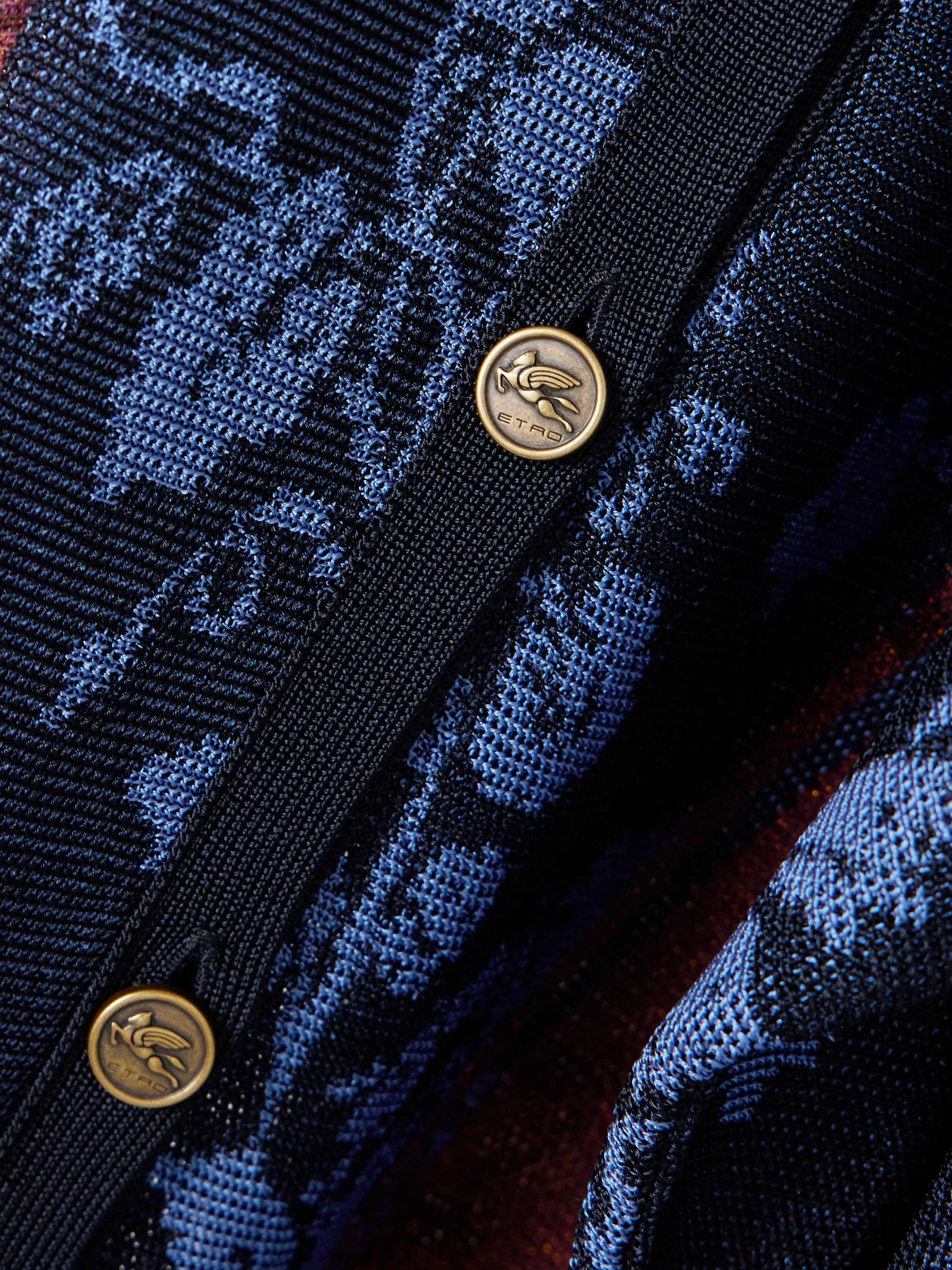Floral jacquard-knit midi shirt dress view