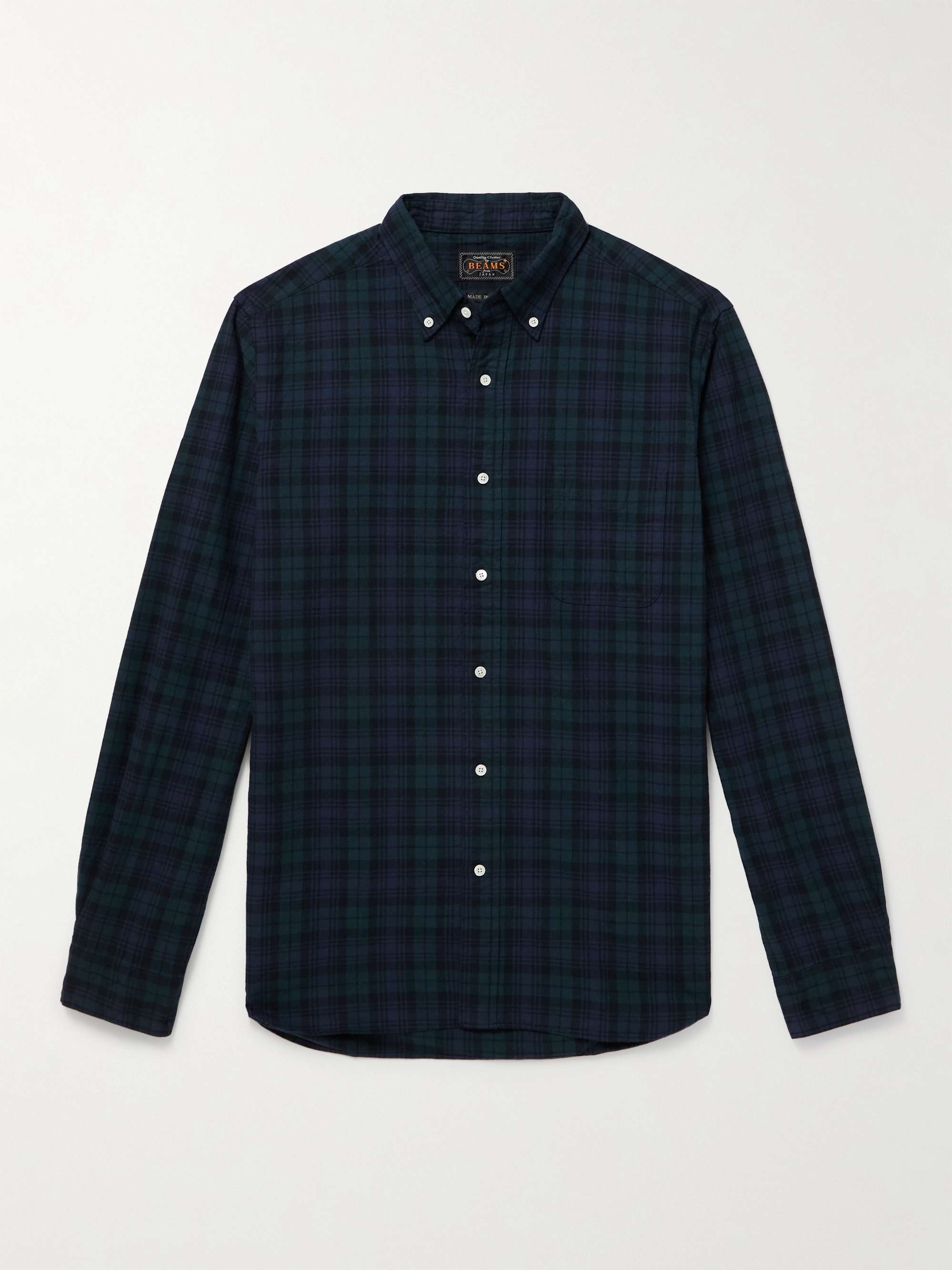 Button-Down Collar Checked Cotton Shirt hero visual