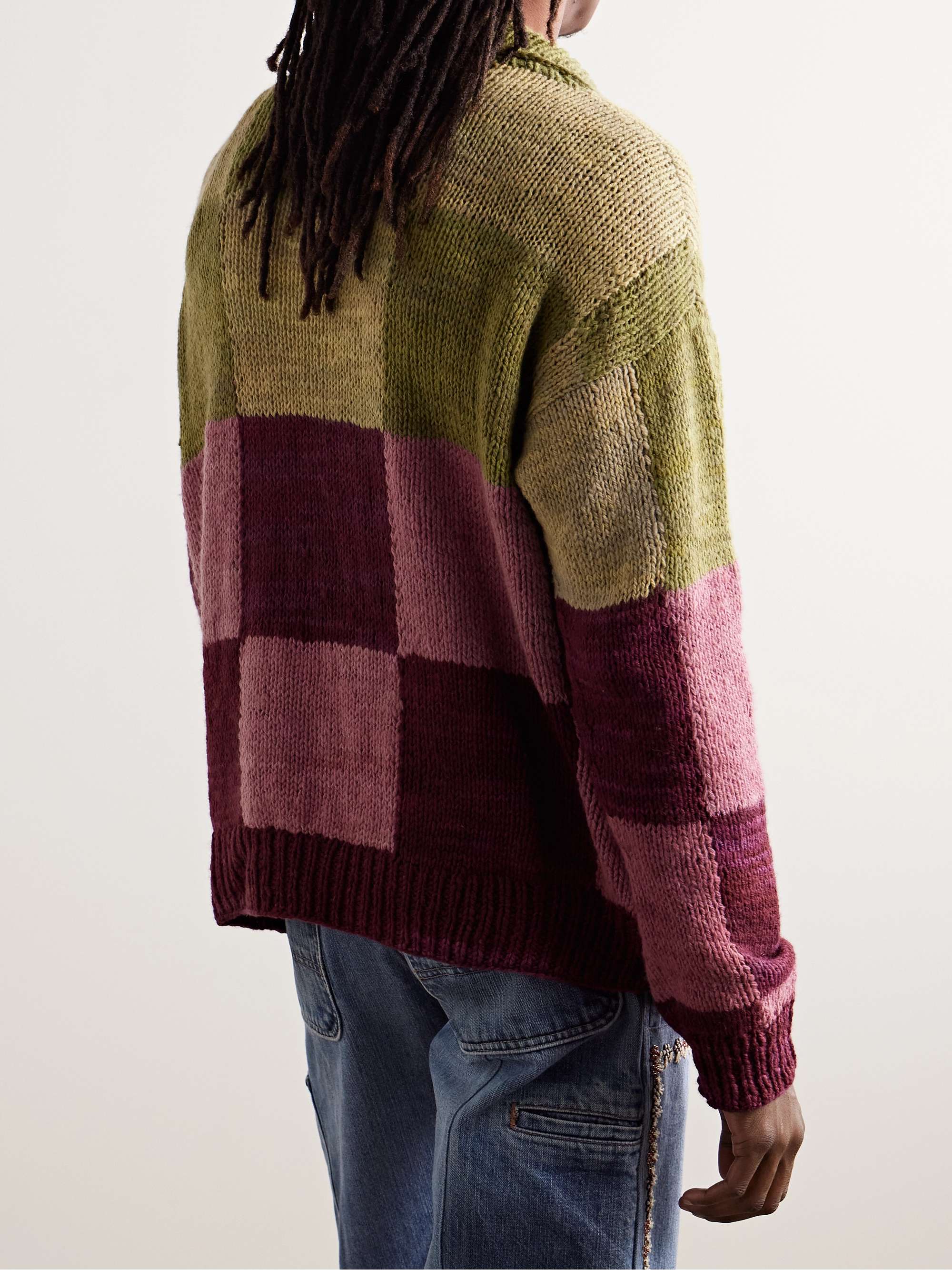 Patchwork Checked Wool Sweater view