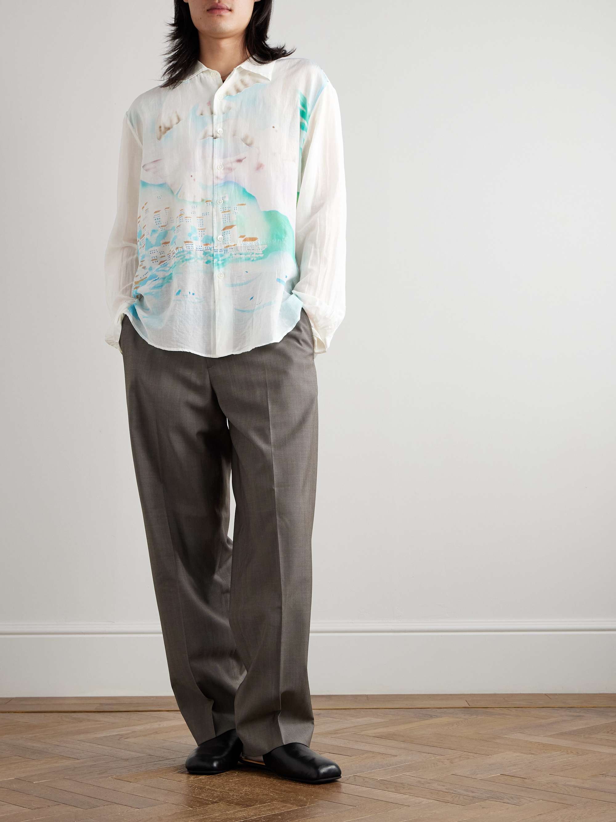 Adorn Printed Cotton and Silk-Blend Shirt view