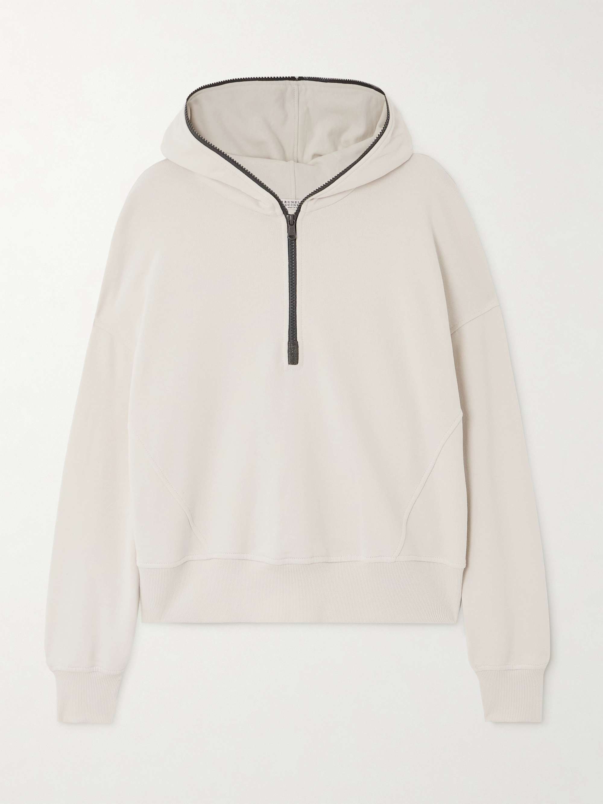Bead-embellished cotton-jersey hoodie hero visual