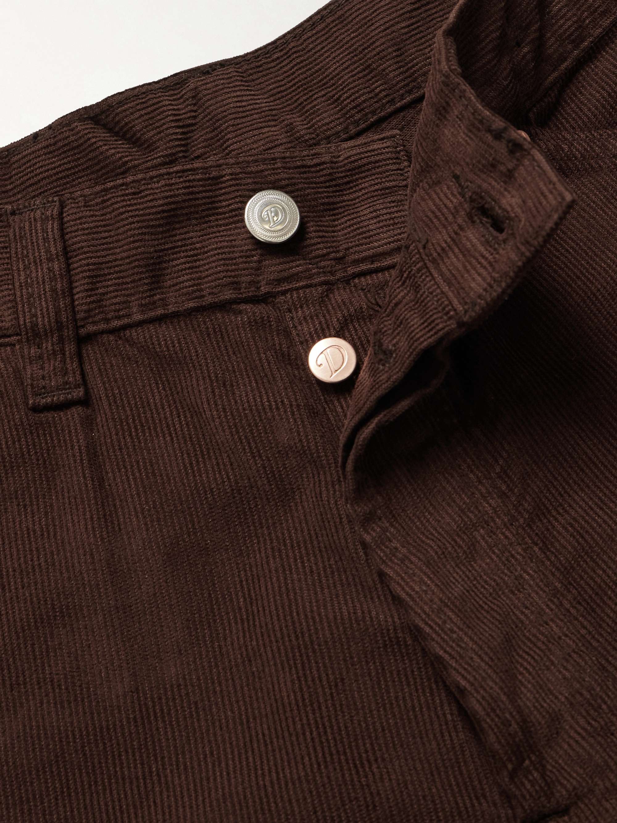 Slim-Fit Straight-Leg Cotton-Corduroy Trousers view
