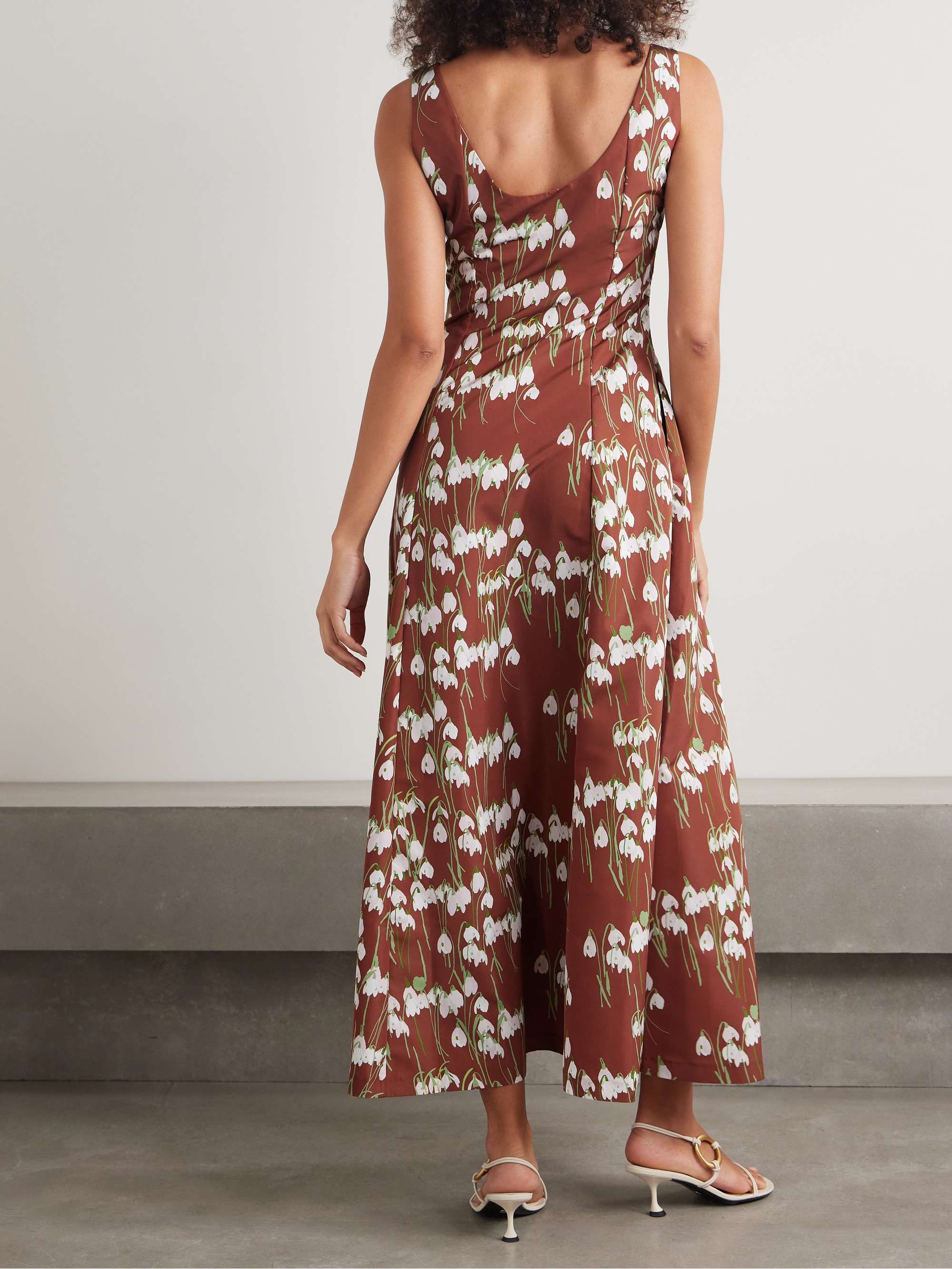 Maudette floral-print taffeta midi dress view
