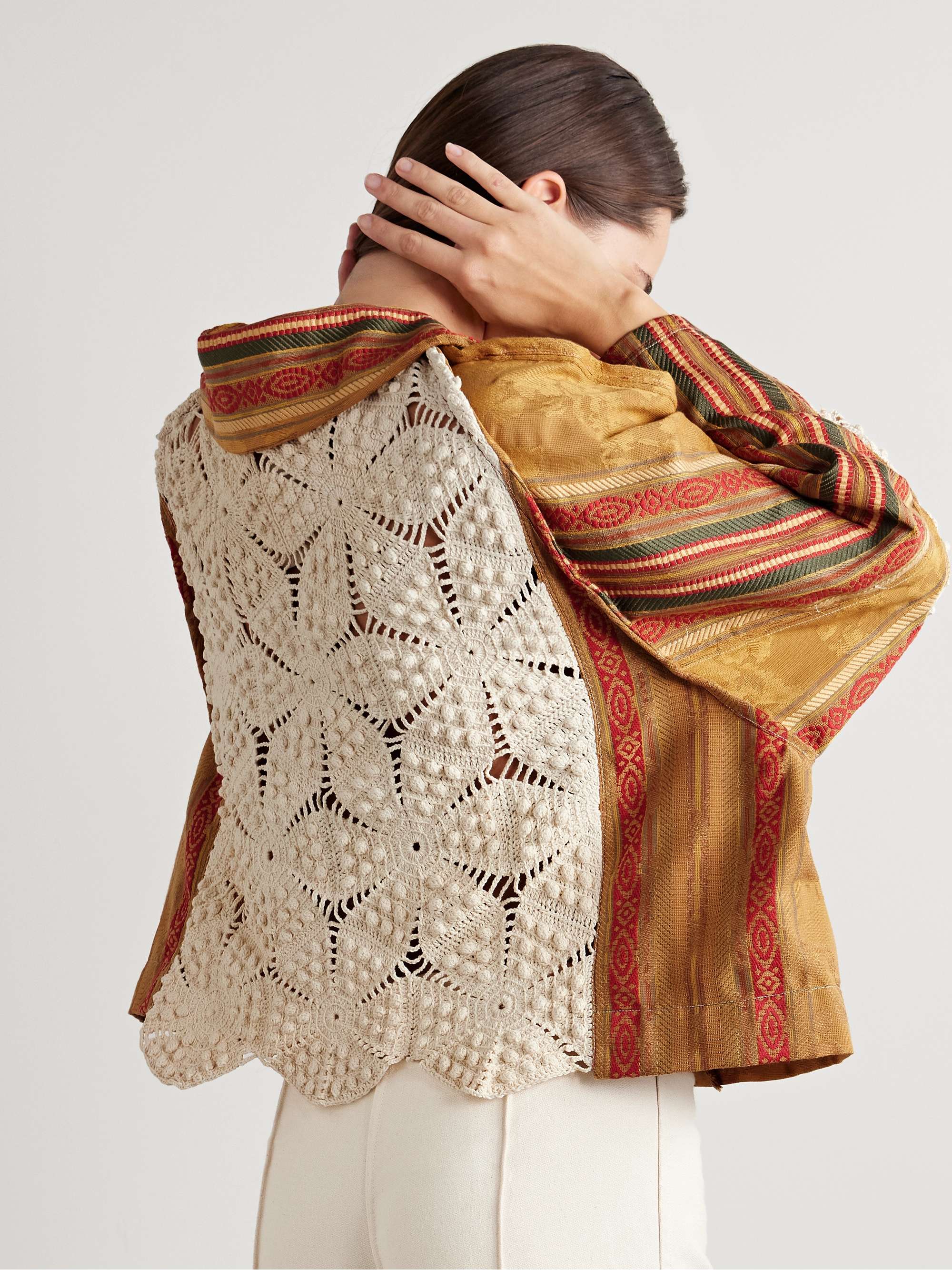 Gaeta crochet-paneled cotton-blend jacquard jacket view