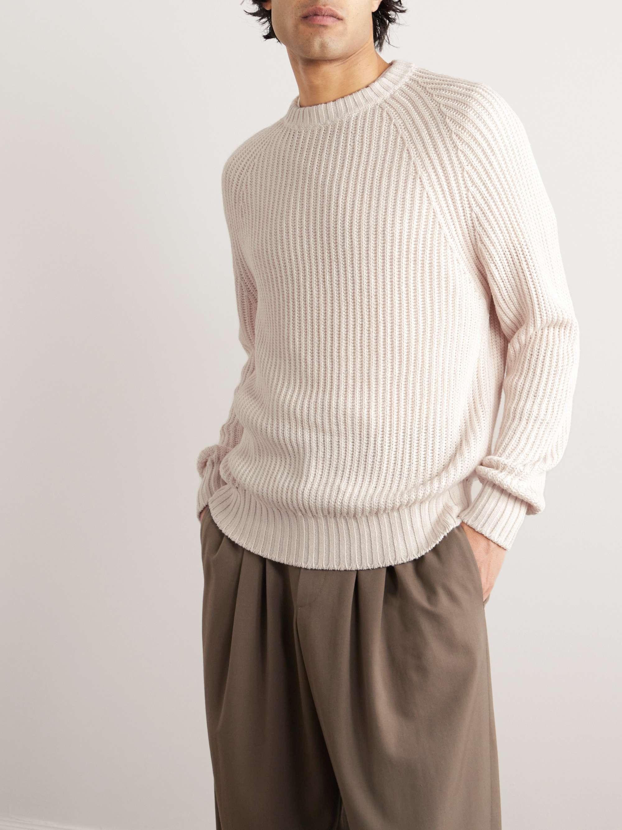 Ribbed Linen, Cotton and Silk-Blend Sweater view