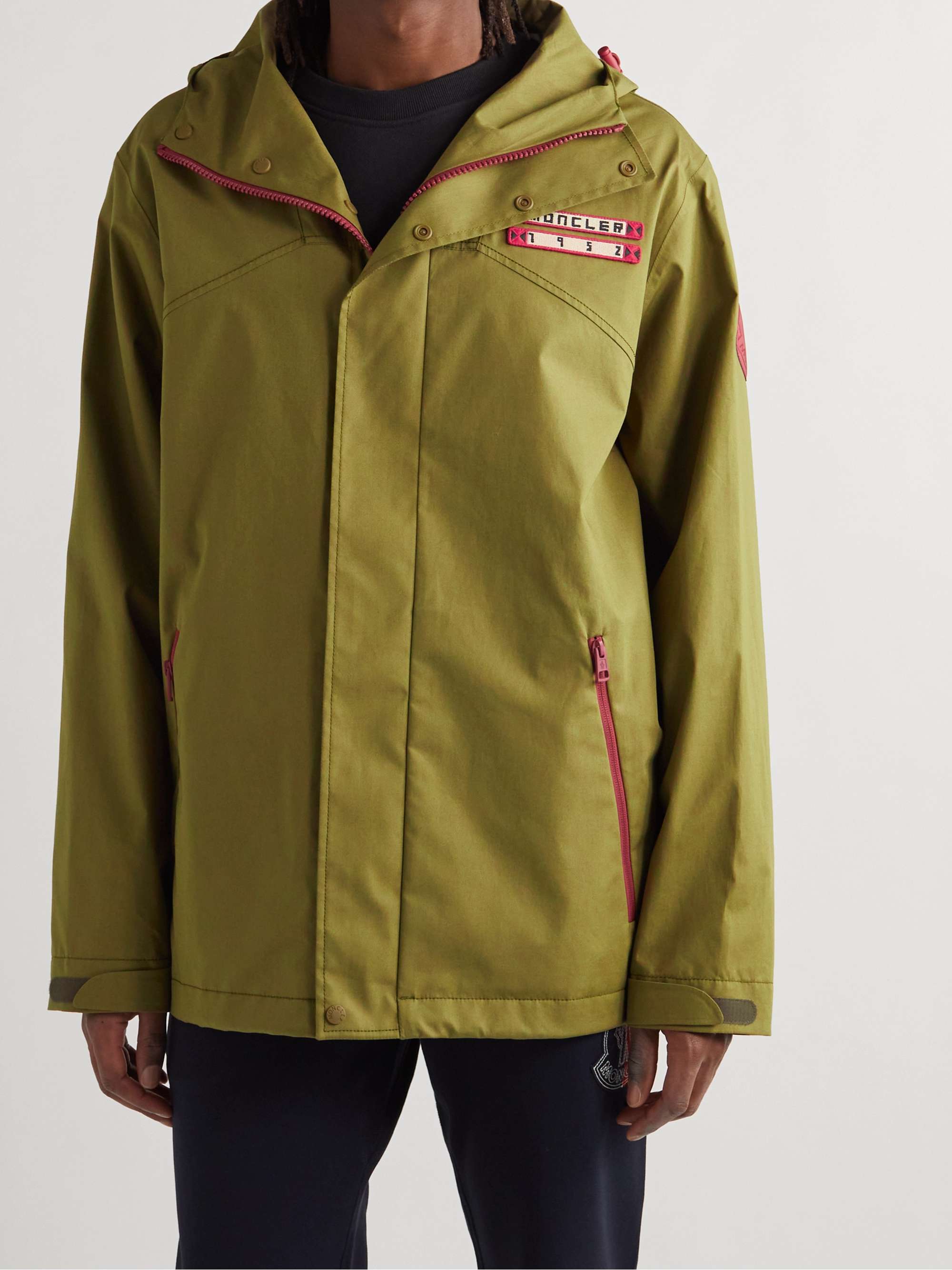 2 Moncler 1952 Logo-Appliquéd Cotton-Blend Canvas Hooded Jacket view