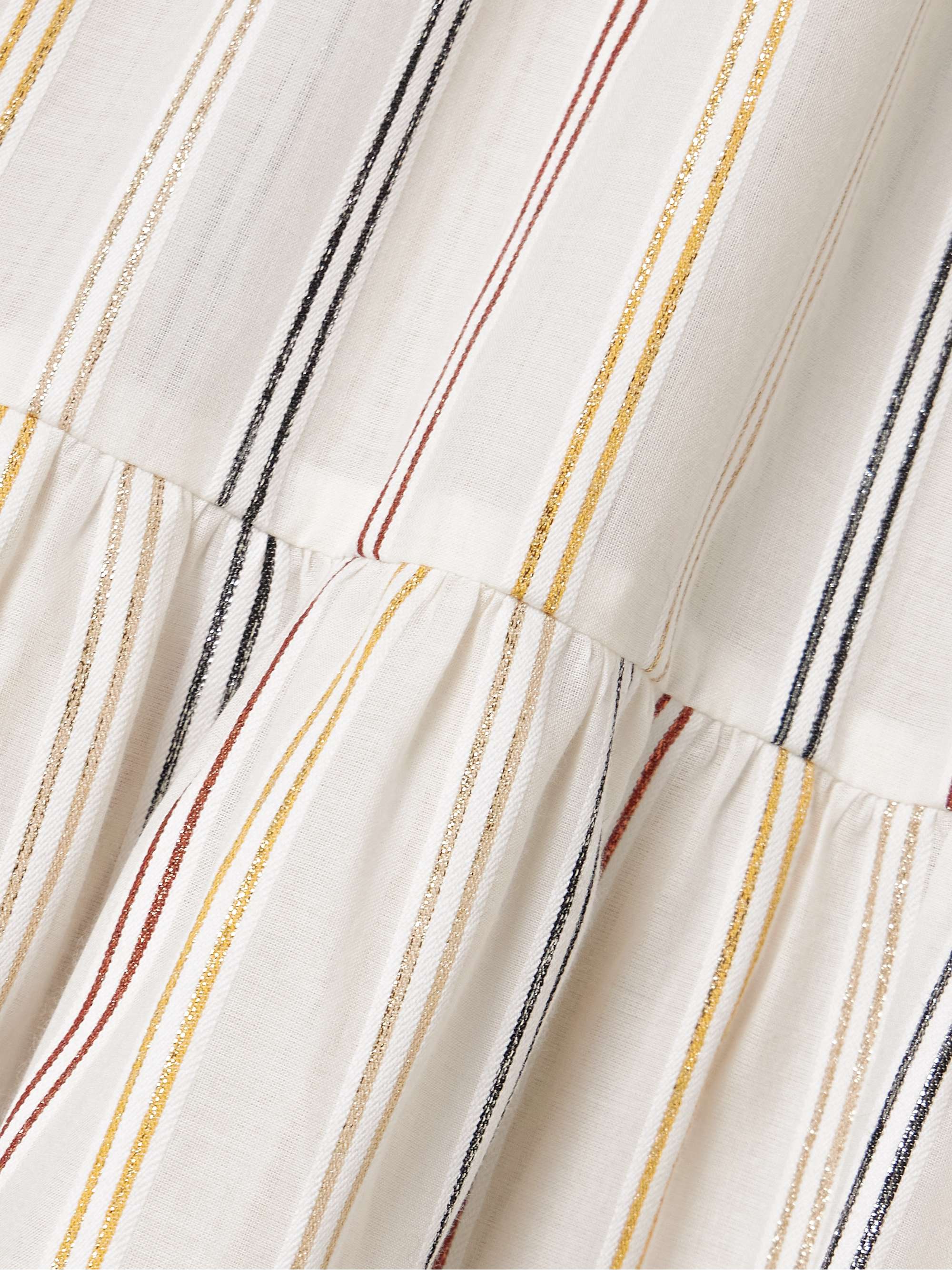 Irisée Brillante metallic striped cotton-blend voile maxi wrap skirt view