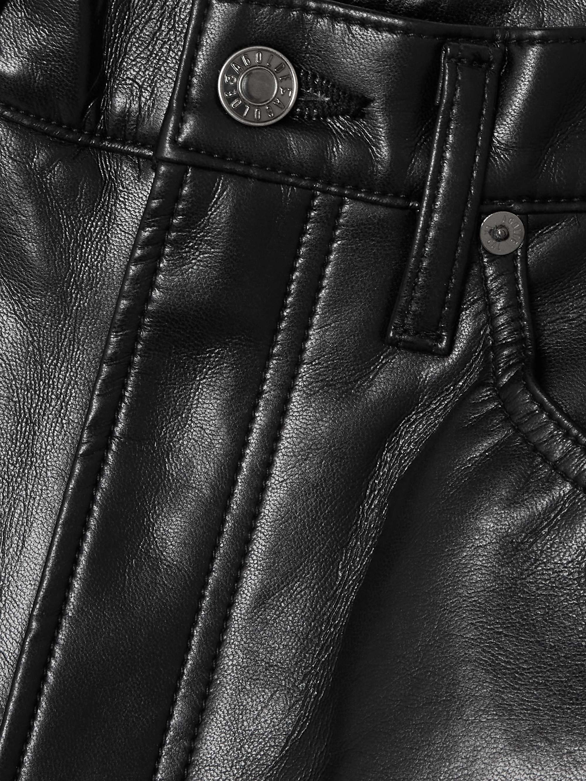 90s Pinch Waist Long recycled leather-blend straight-leg pants view