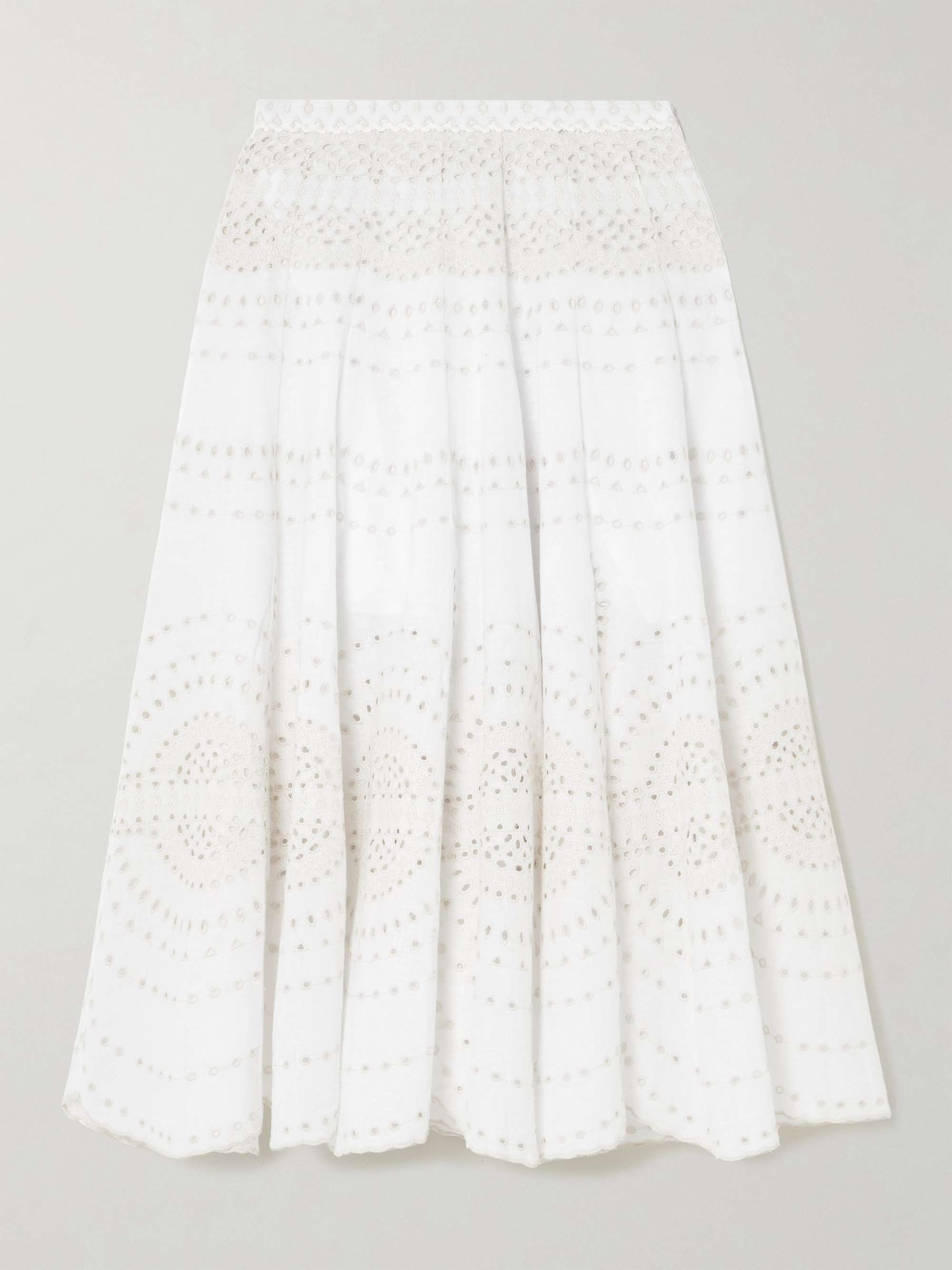 Livvy broderie anglaise cotton-blend midi skirt hero visual