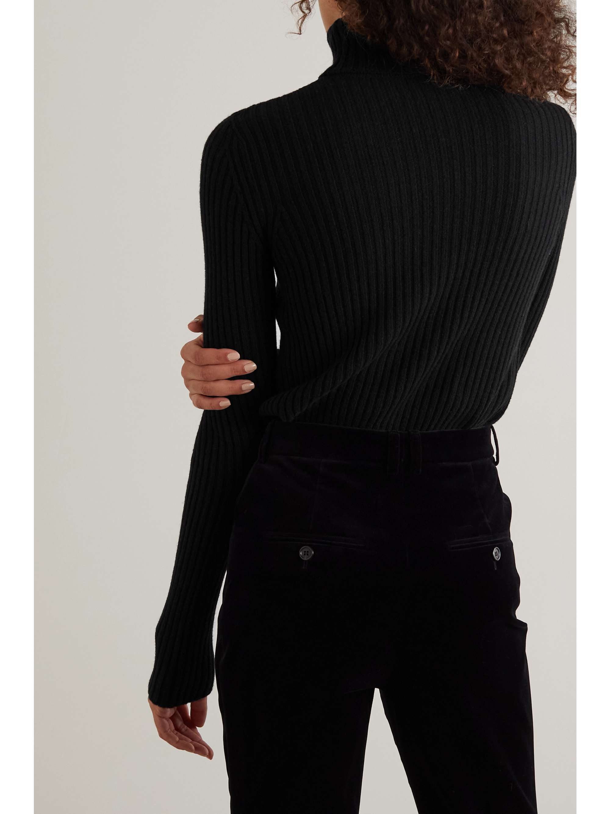 Ribbed wool and cashmere-blend turtleneck sweater view