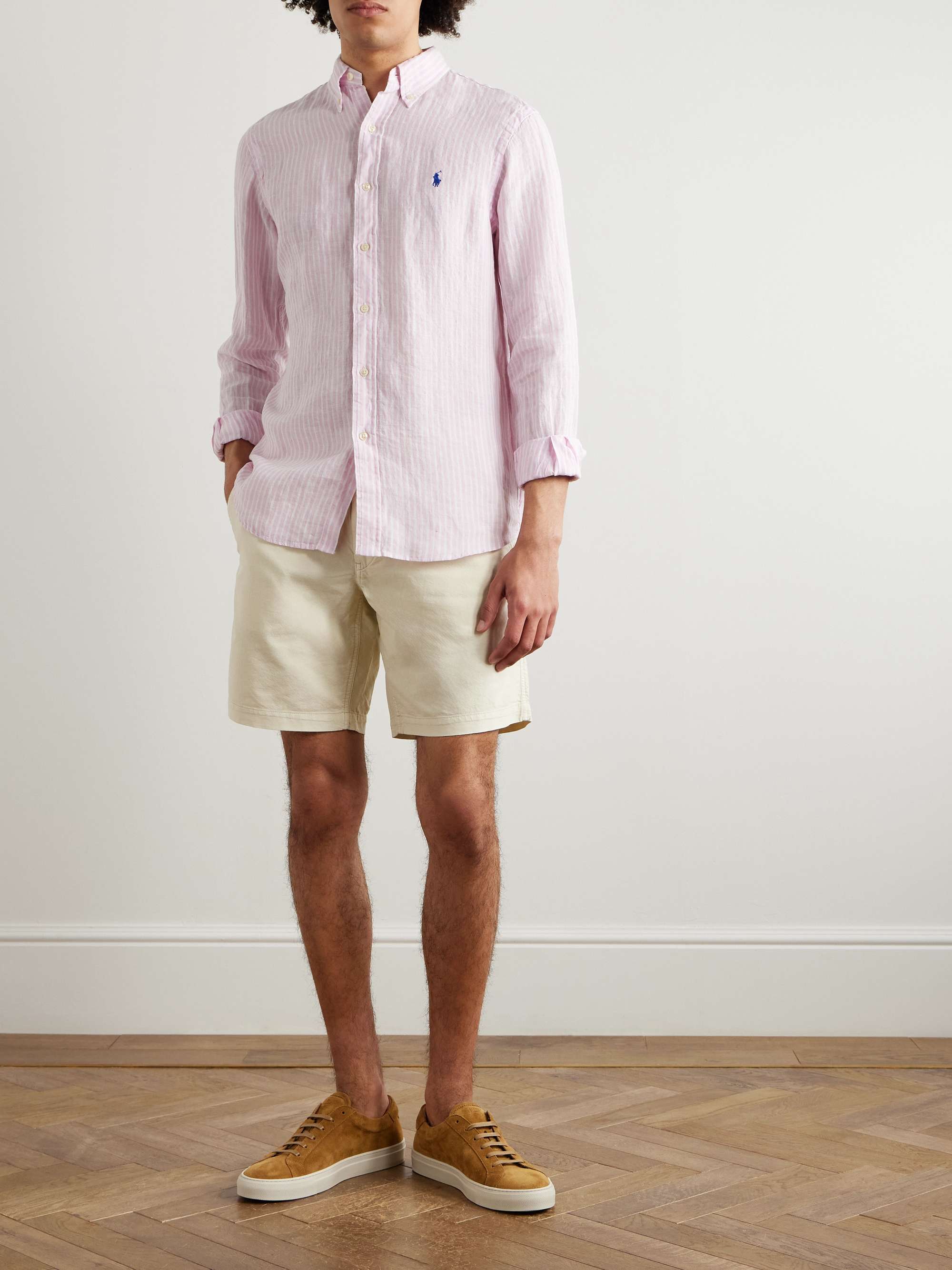 Prepster Straight-Leg Mineral-Dyed Cotton Oxford Shorts view