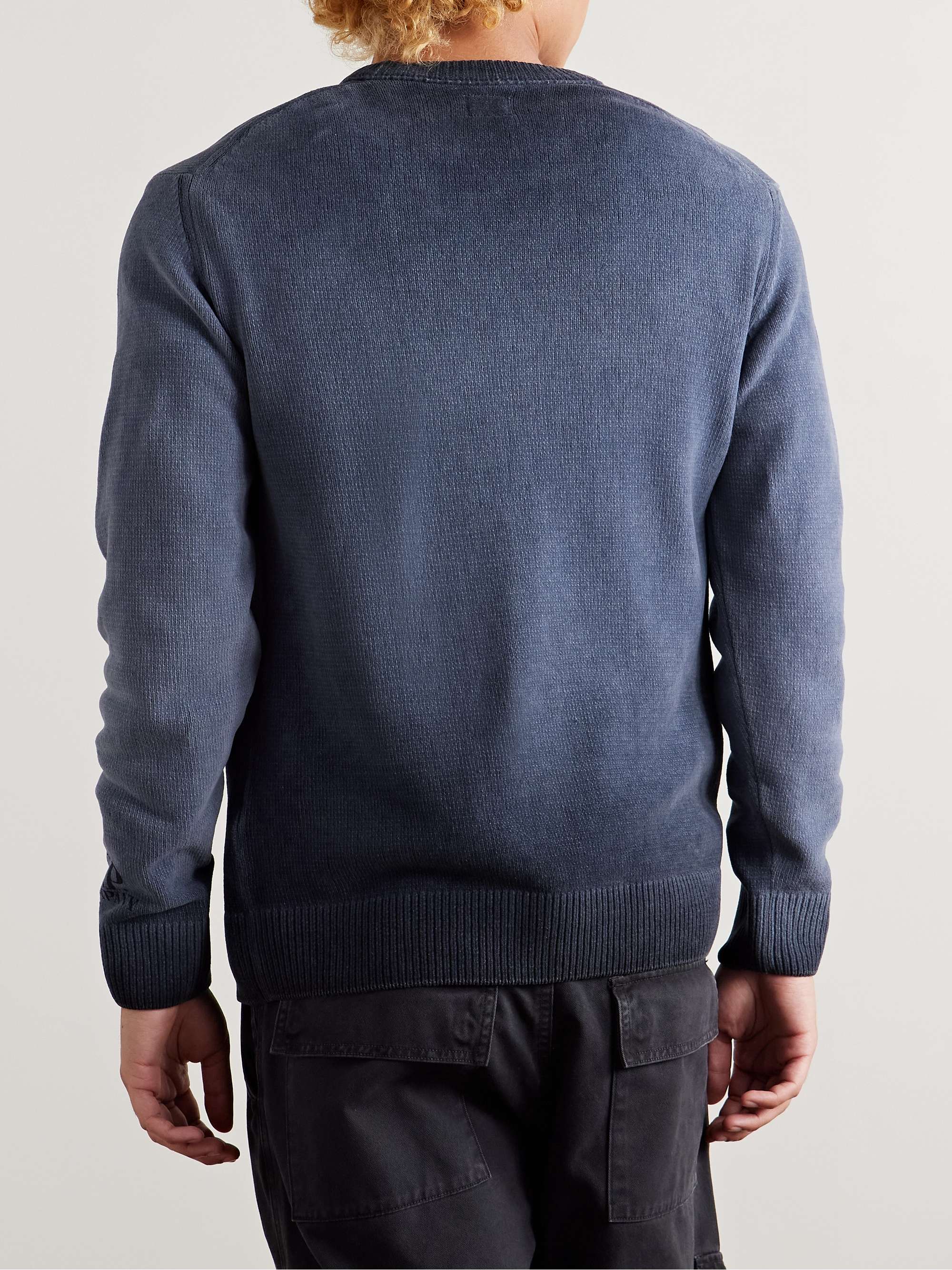 Logo-Print Ombré Cotton-Chenille Sweater view